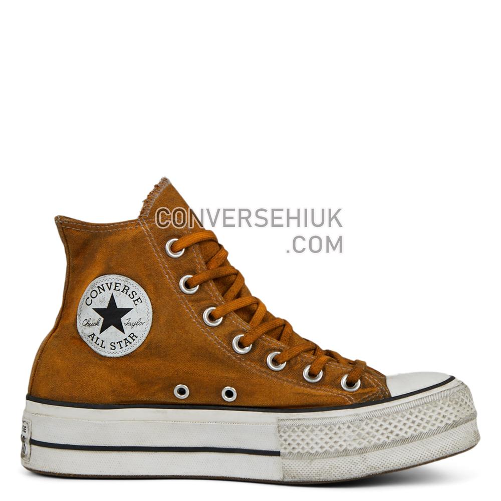 Converse Womens Distressed Colour Platform Chuck Taylor All Star High Top Rust Brick 567385C Shoes