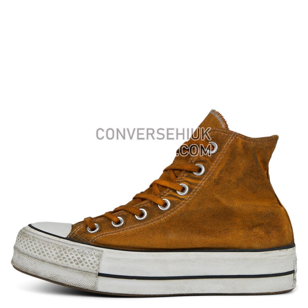 Converse Womens Distressed Colour Platform Chuck Taylor All Star High Top Rust Brick 567385C Shoes