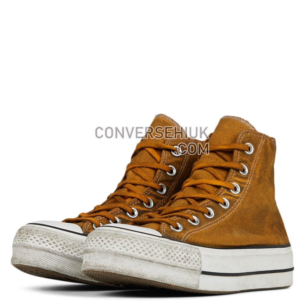 Converse Womens Distressed Colour Platform Chuck Taylor All Star High Top Rust Brick 567385C Shoes