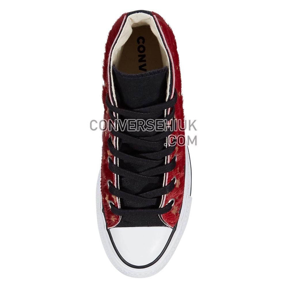 Converse Womens Metallic Fur Chuck Taylor All Star Platform High Top Black/maroon Stars Fur 566465C Shoes