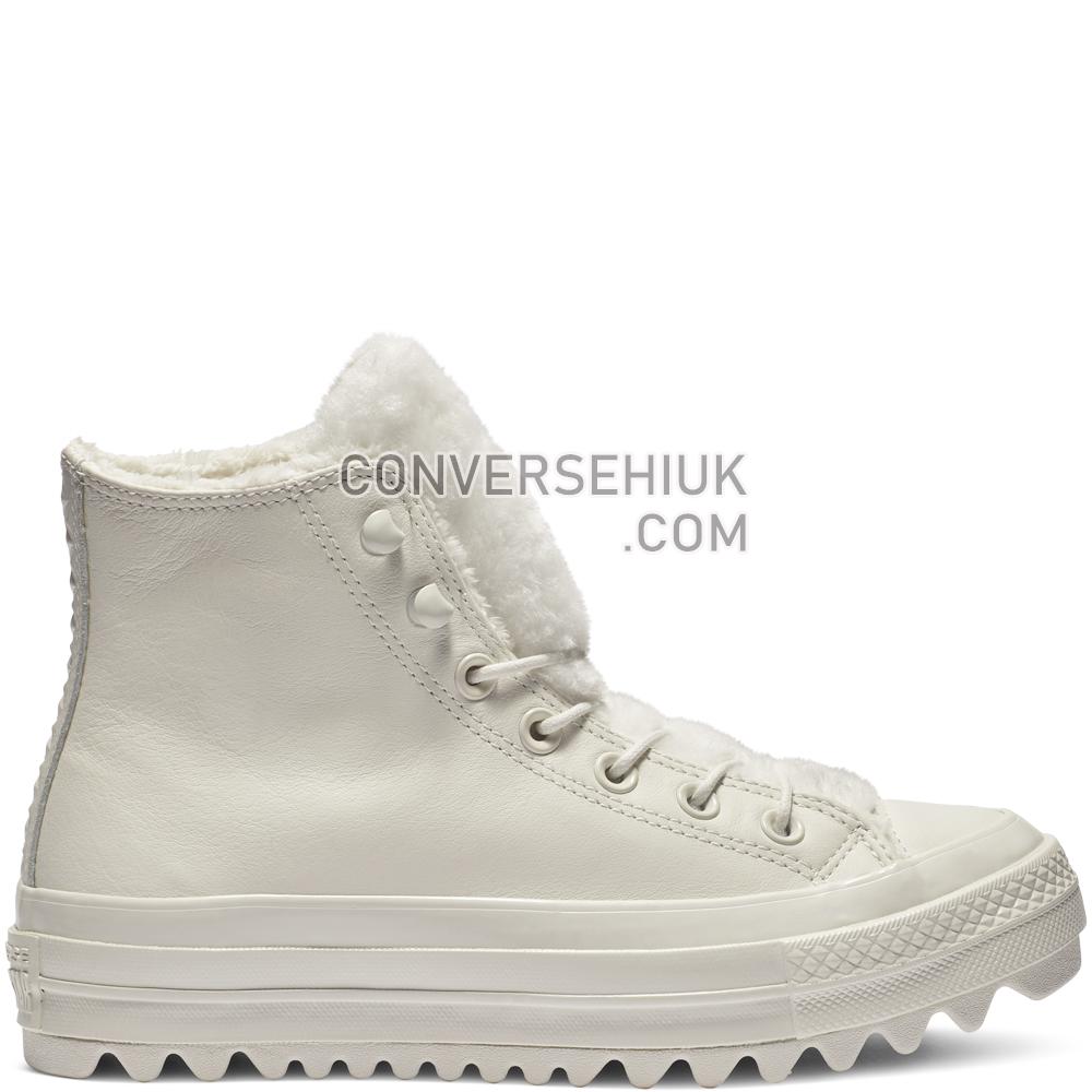 Converse Ctas Lift Ripple Hi In Vintage White/vintage White 562423C Shoes