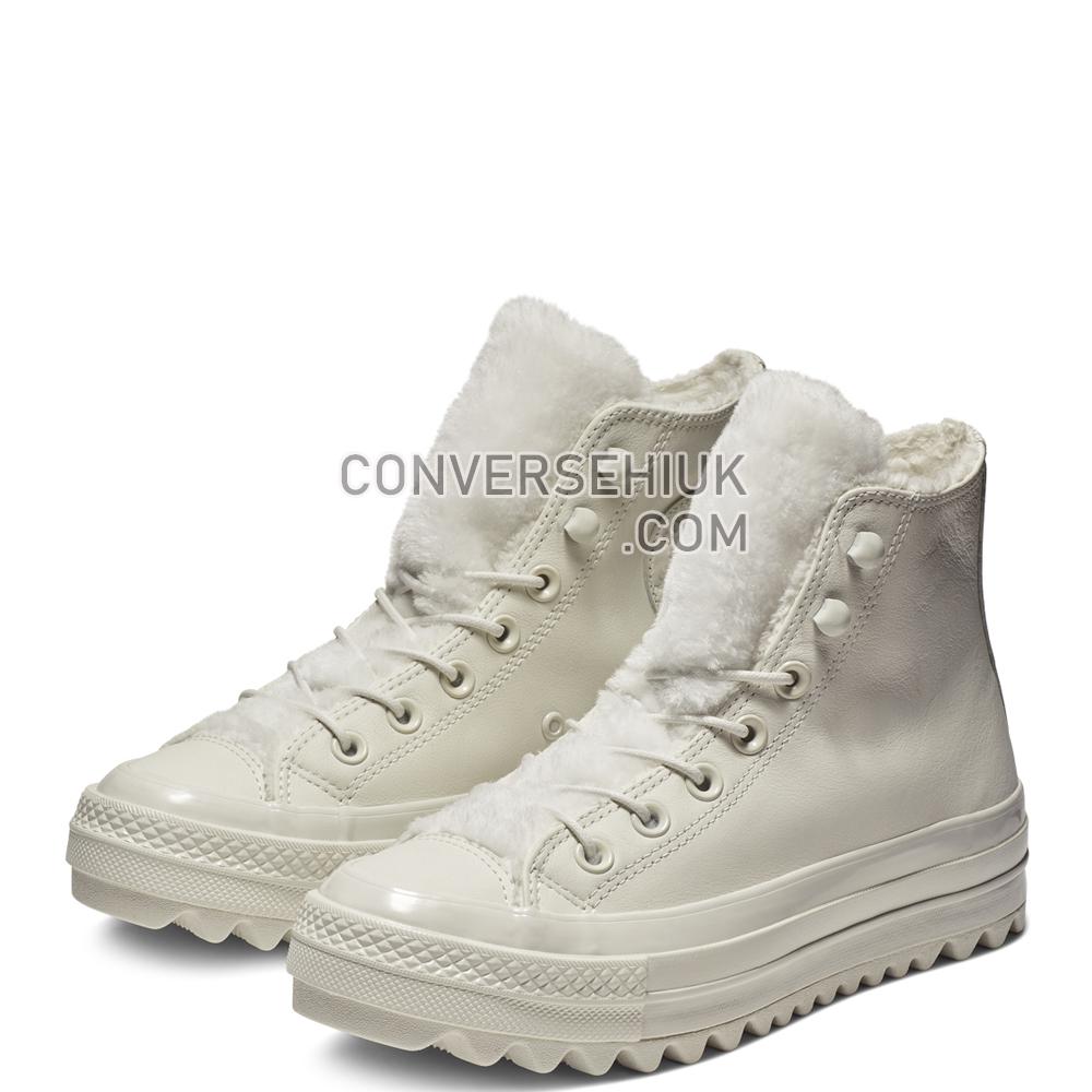 Converse Ctas Lift Ripple Hi In Vintage White/vintage White 562423C Shoes