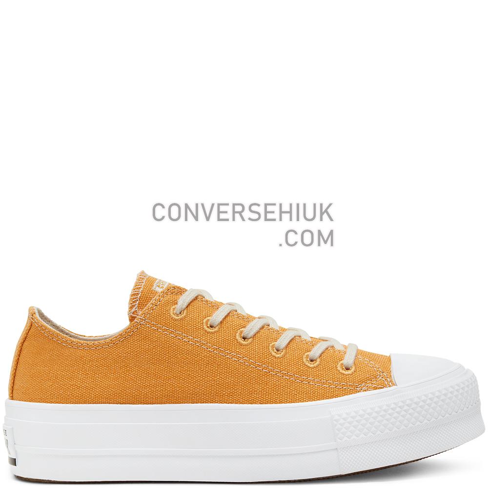 Converse Womens Renew Cotton Chuck Taylor All Star Platform Low Top Sunflower Gold/white/white 567104C Shoes