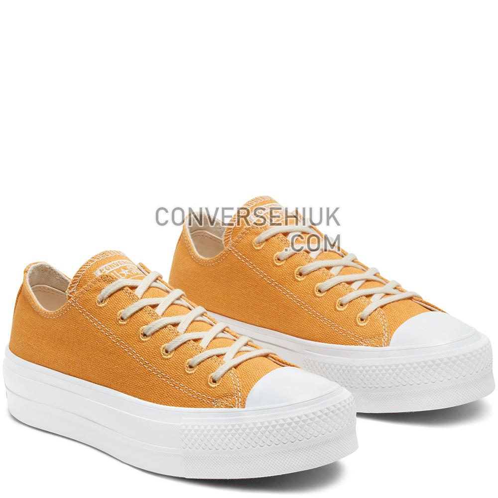 Converse Womens Renew Cotton Chuck Taylor All Star Platform Low Top Sunflower Gold/white/white 567104C Shoes