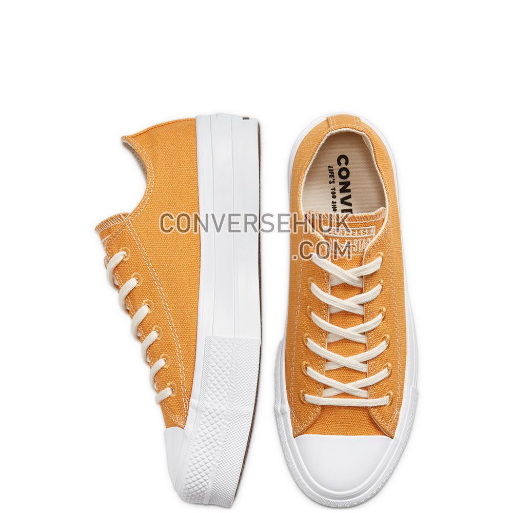 Converse Womens Renew Cotton Chuck Taylor All Star Platform Low Top Sunflower Gold/white/white 567104C Shoes