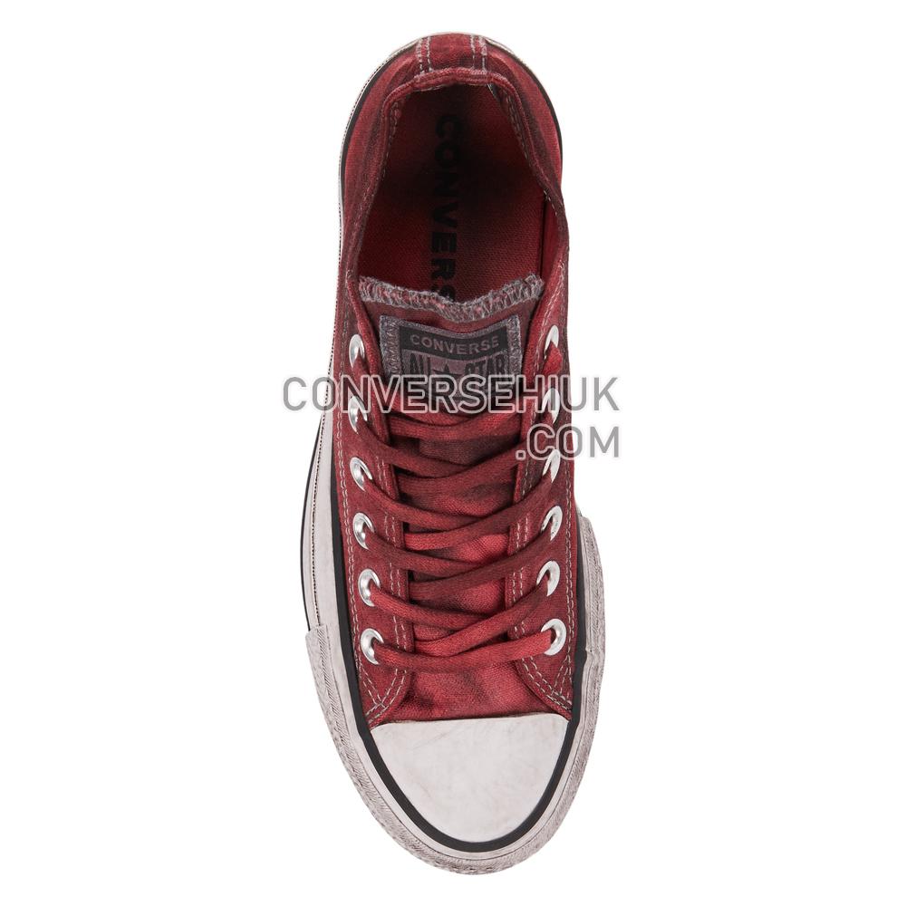 Converse Womens Italian Crafted Dye Chuck Taylor All Star Platform Low Top White/ Rust Maroon 566471C Shoes