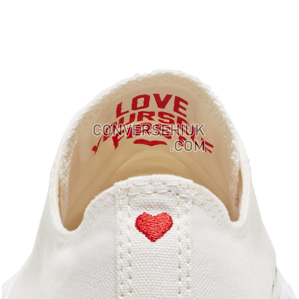 Converse Womens Love Fearlessly Platform Chuck Taylor All Star Low Top Shoe Egret/white/black 567312C Shoes