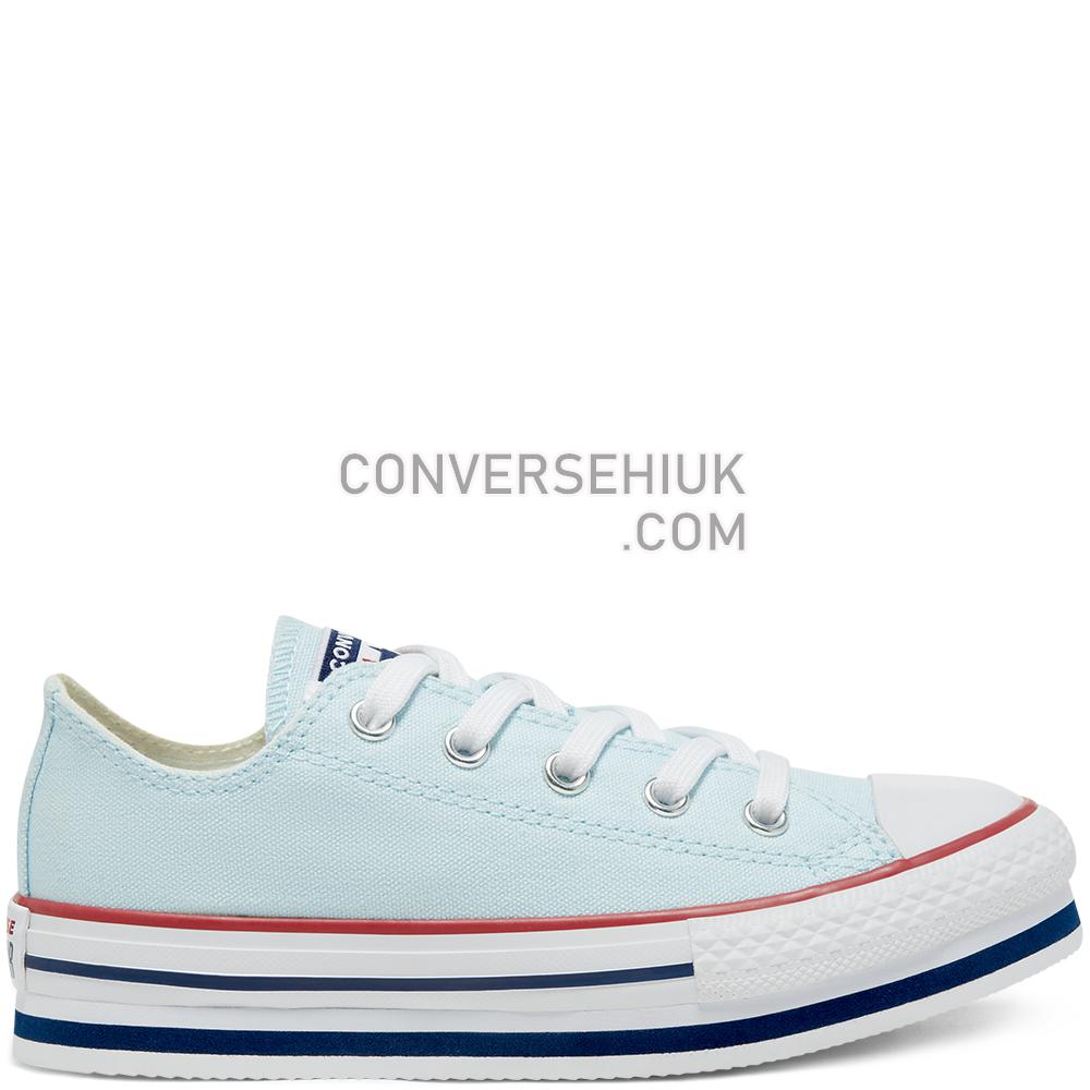 Converse Older Everyday Ease Platform Chuck Taylor All Star Low Top Agate Blue/white/midnight Navy 668282C Shoes