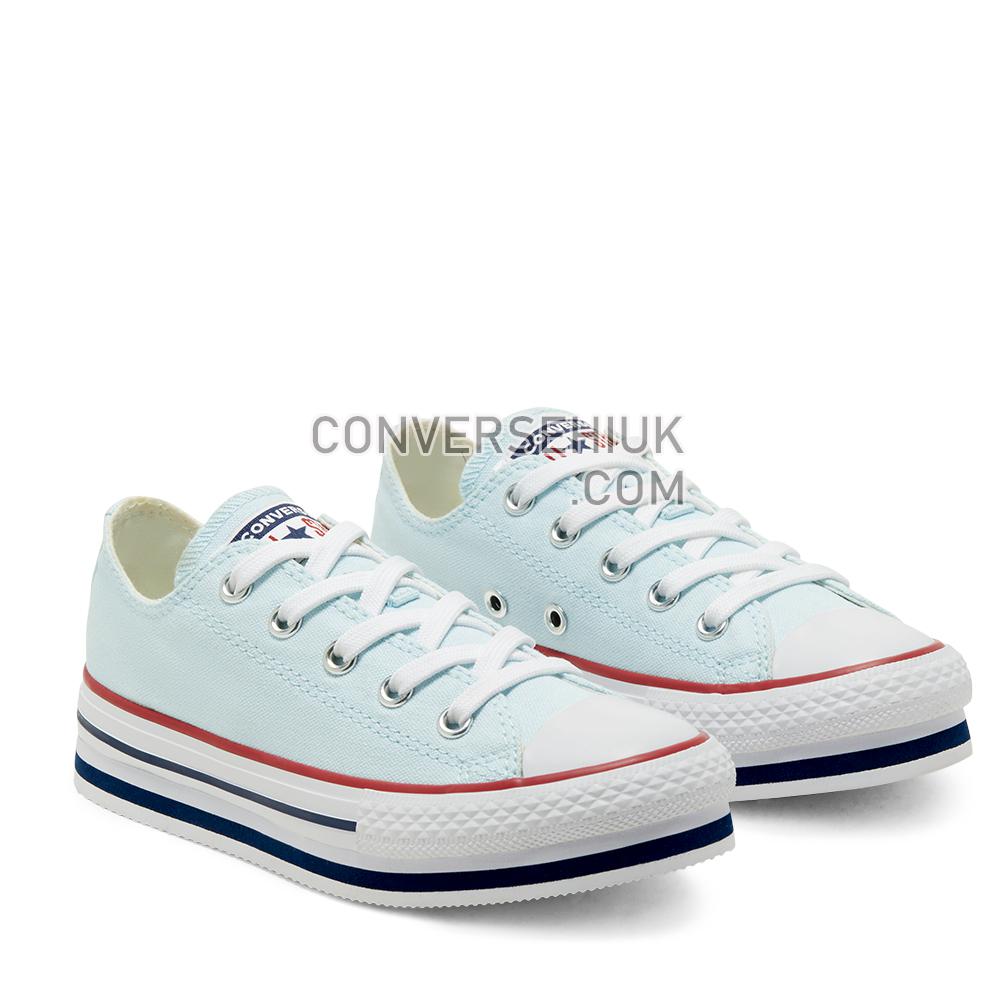 Converse Older Everyday Ease Platform Chuck Taylor All Star Low Top Agate Blue/white/midnight Navy 668282C Shoes