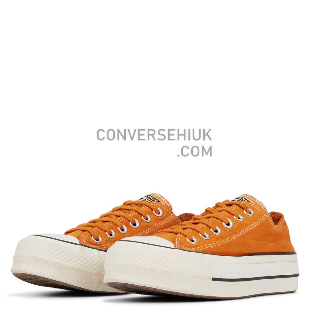 Converse Womens Italian Crafted Dye Chuck Taylor All Star Platform Low Top White/ Pumpkin Dyed 566470C Shoes