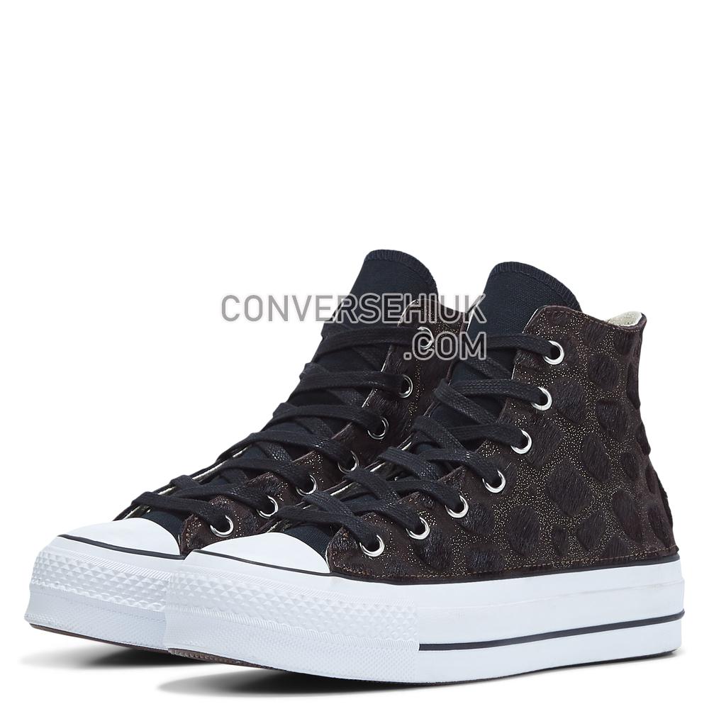 Converse Womens Metallic Fur Chuck Taylor All Star Platform High Top Black/black Jungle Fur 566464C Shoes