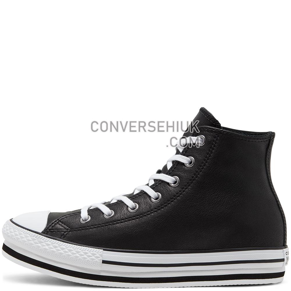 Converse Leather Chuck Taylor All Star Platform Black/white/black 666391C Shoes