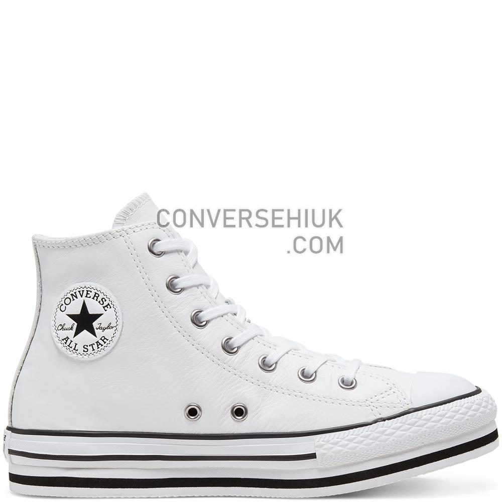 Converse Leather Chuck Taylor All Star Platform White/white/black 666392C Shoes