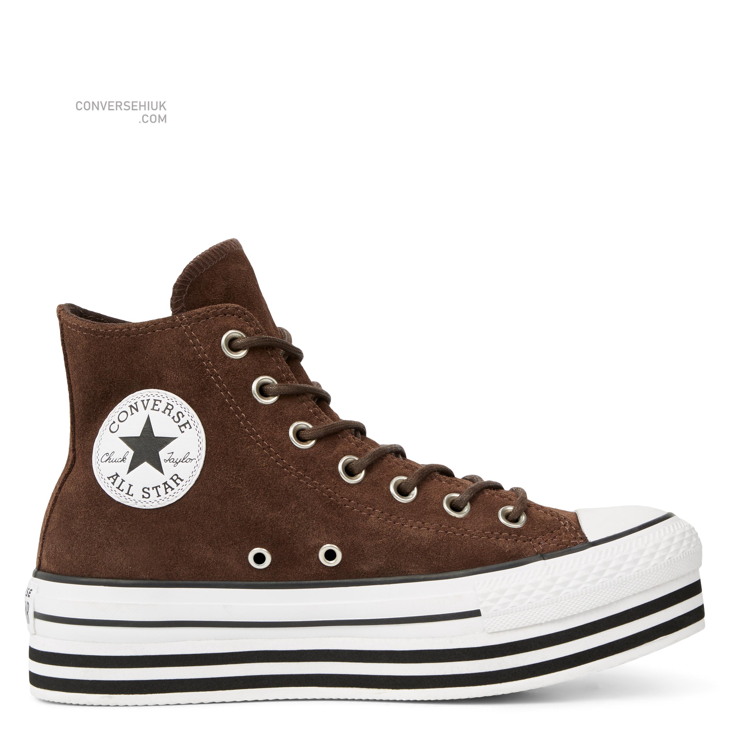 Converse Chuck Taylor All Star Platform Suede High Top Burnt Umber/white/black 565831C Shoes