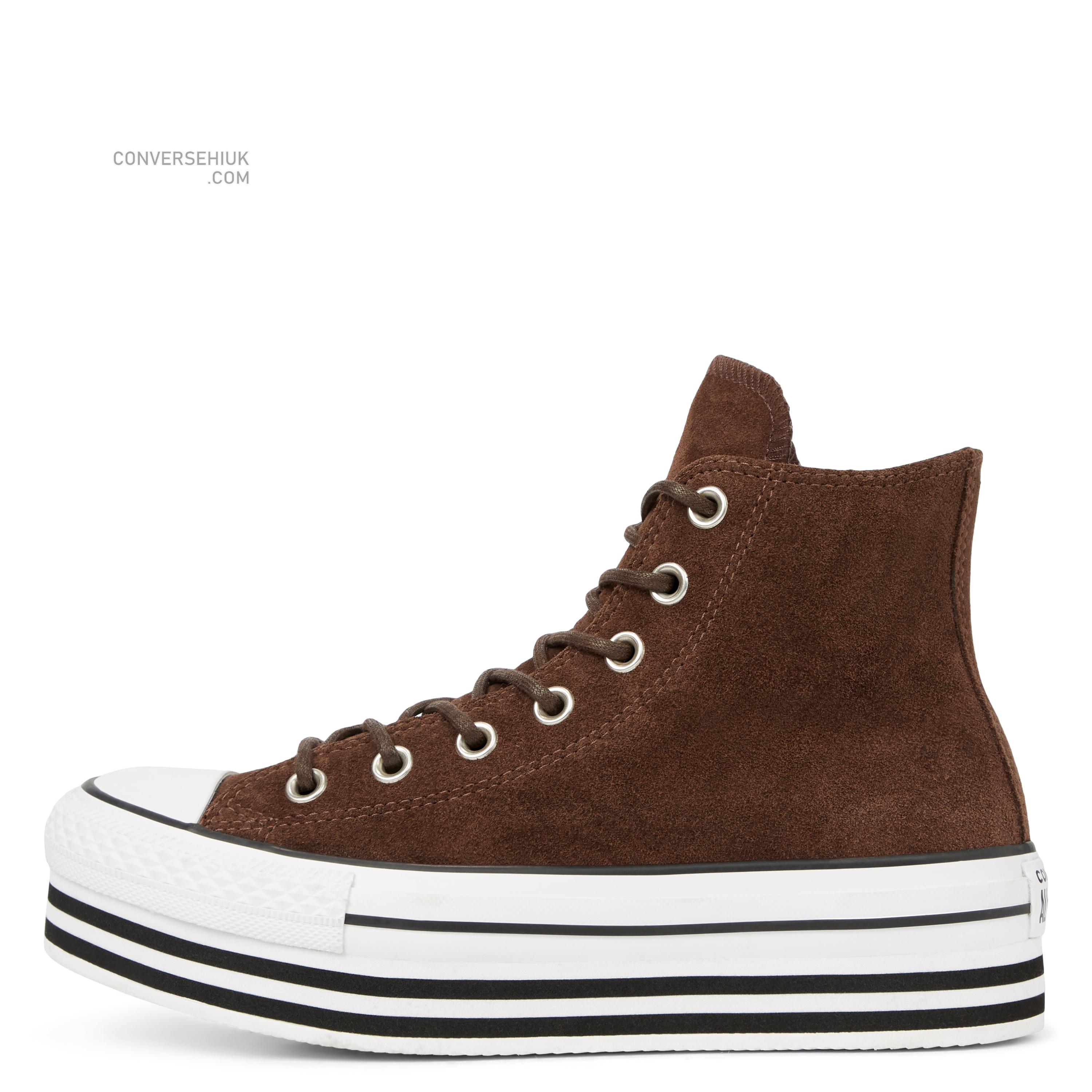 Converse Chuck Taylor All Star Platform Suede High Top Burnt Umber/white/black 565831C Shoes