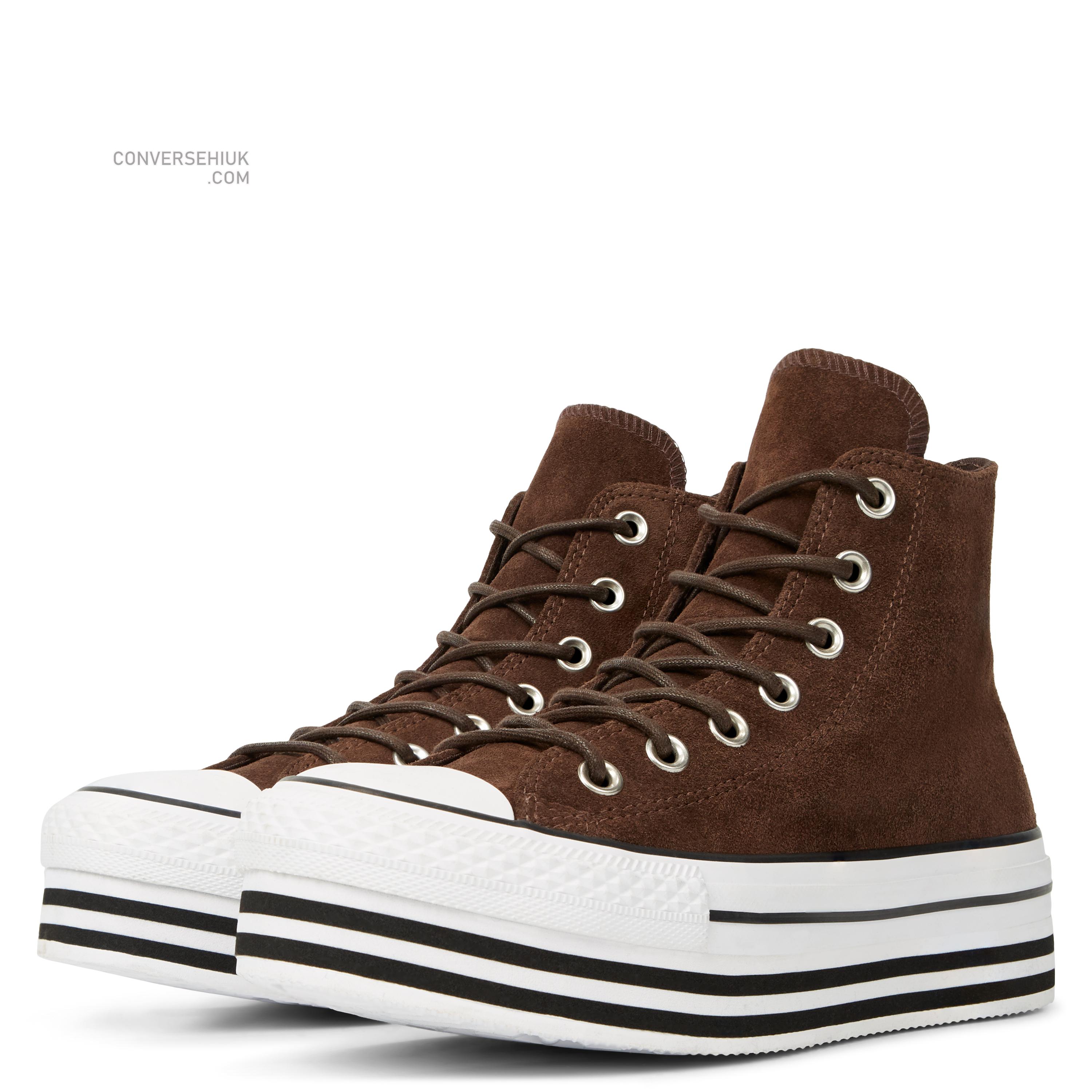 Converse Chuck Taylor All Star Platform Suede High Top Burnt Umber/white/black 565831C Shoes