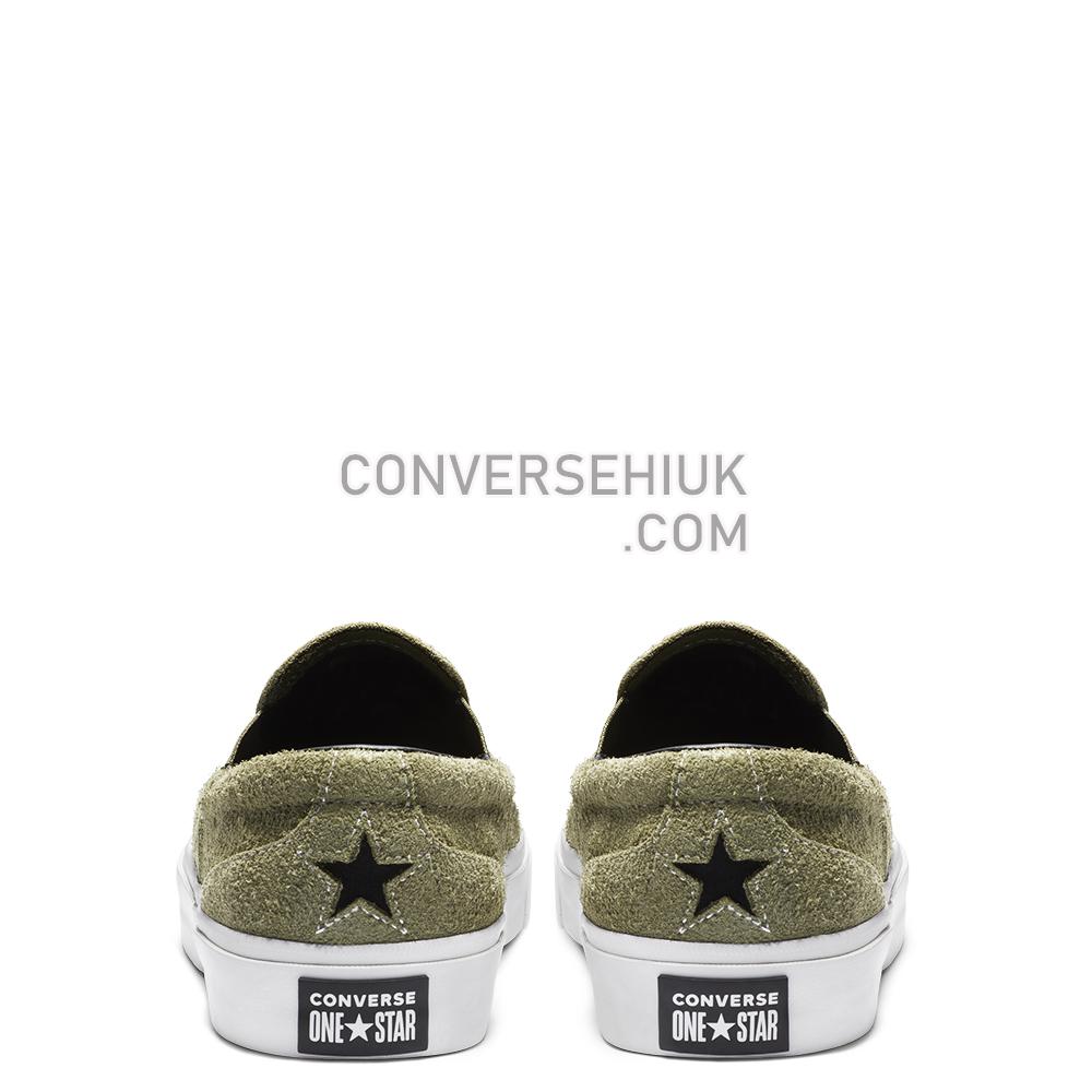 Converse One Star CC Slip Dark Star Vintage Suede Field Surplus/black/white 163276C Shoes