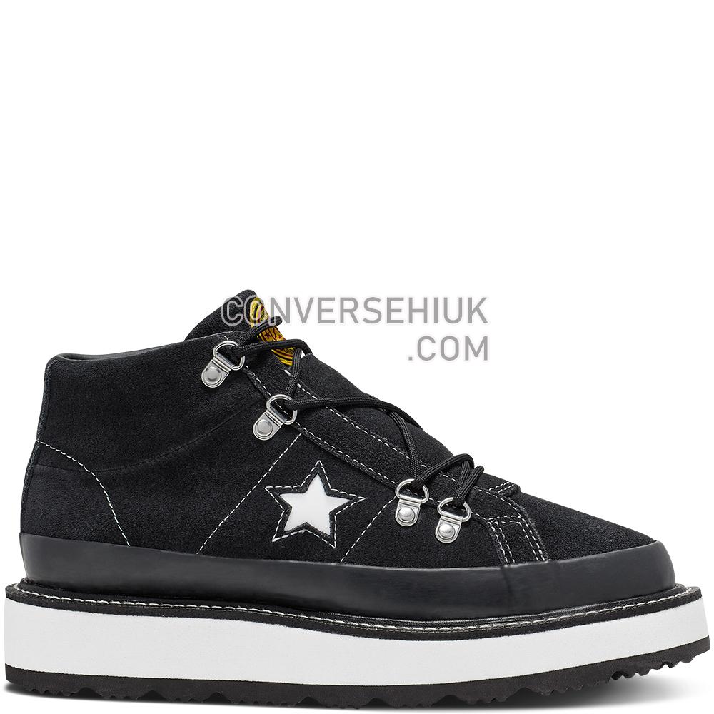 Converse Womens Fleece Lined Boot One Star Mid Black/white/black 566163C Shoes