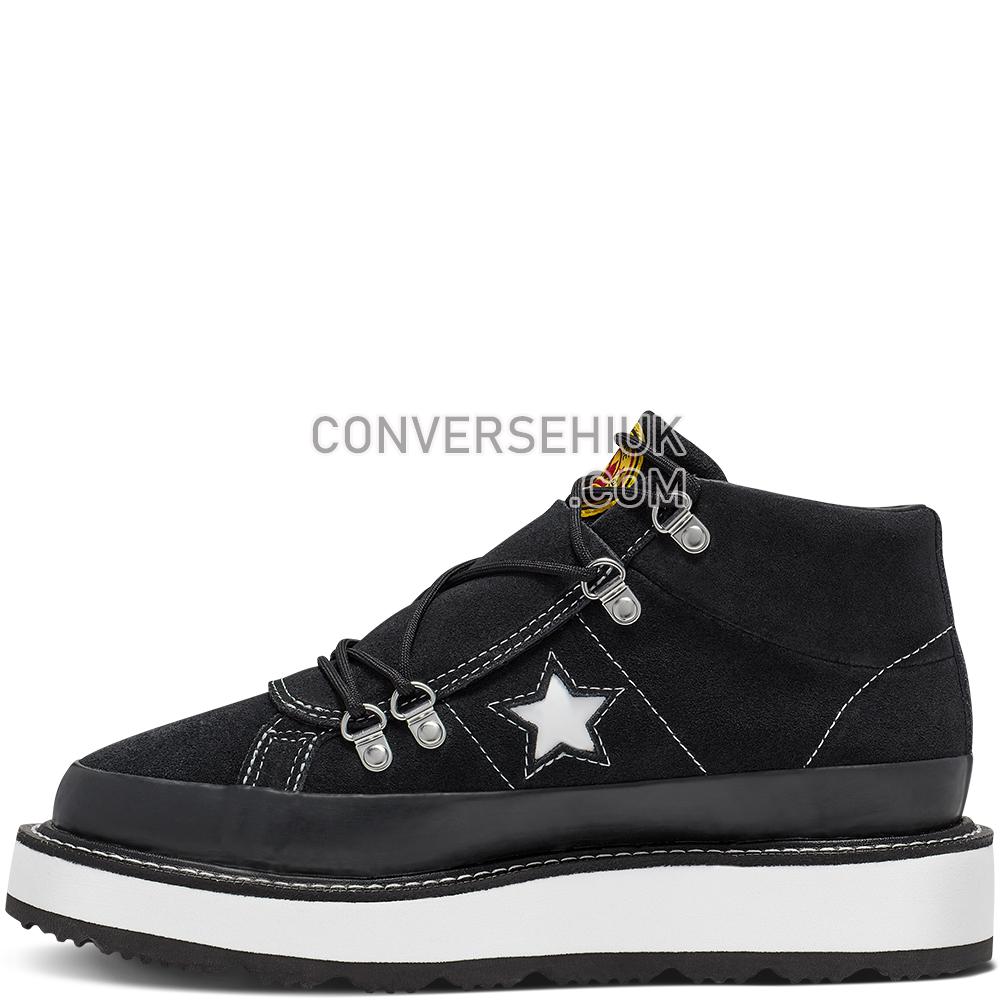 Converse Womens Fleece Lined Boot One Star Mid Black/white/black 566163C Shoes