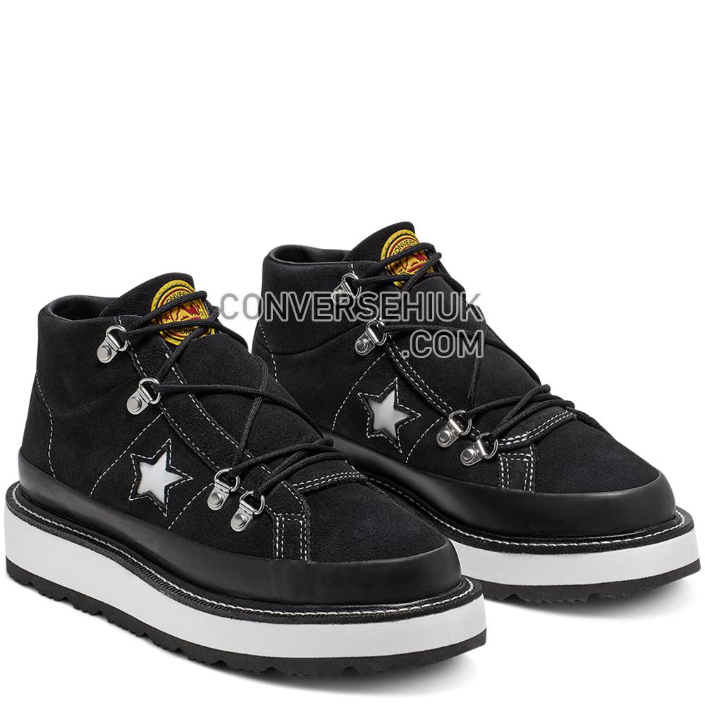 Converse Womens Fleece Lined Boot One Star Mid Black/white/black 566163C Shoes