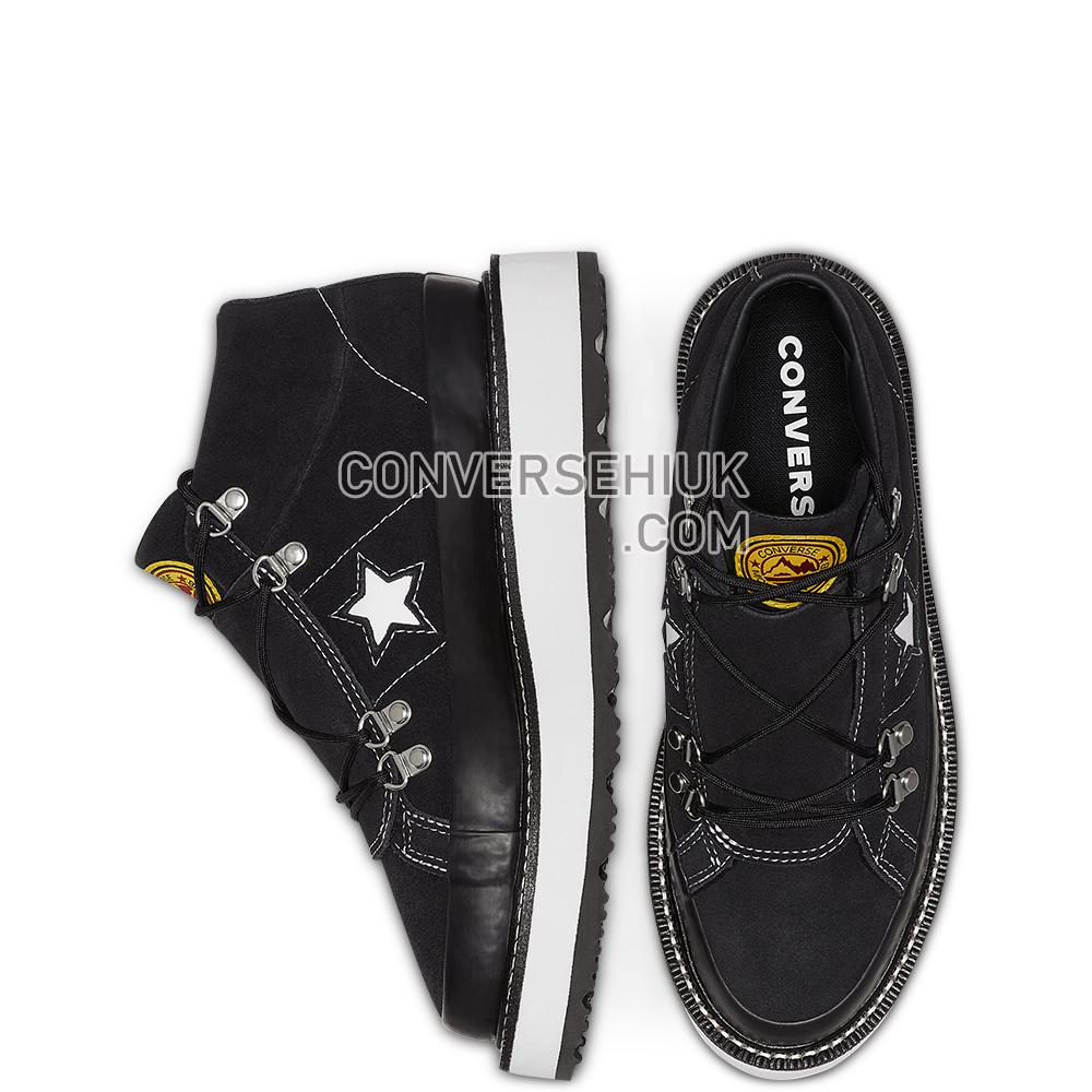 Converse Womens Fleece Lined Boot One Star Mid Black/white/black 566163C Shoes