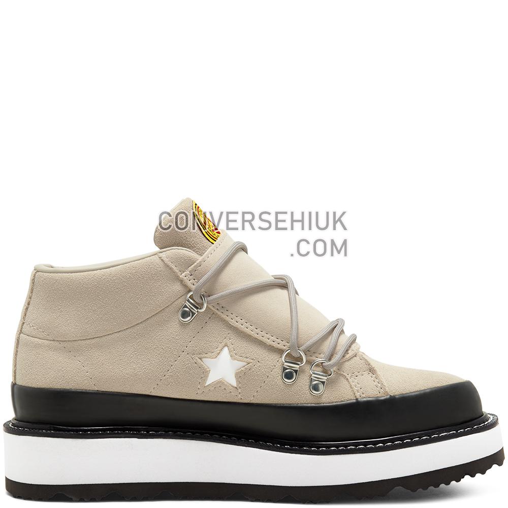 Converse Womens Fleece Lined Boot One Star Mid Papyrus/black/white 566164C Shoes