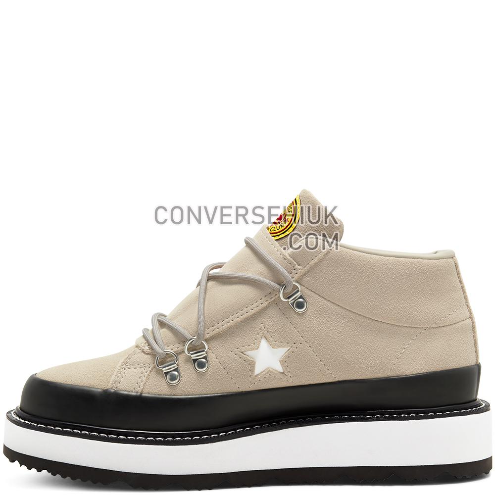 Converse Womens Fleece Lined Boot One Star Mid Papyrus/black/white 566164C Shoes