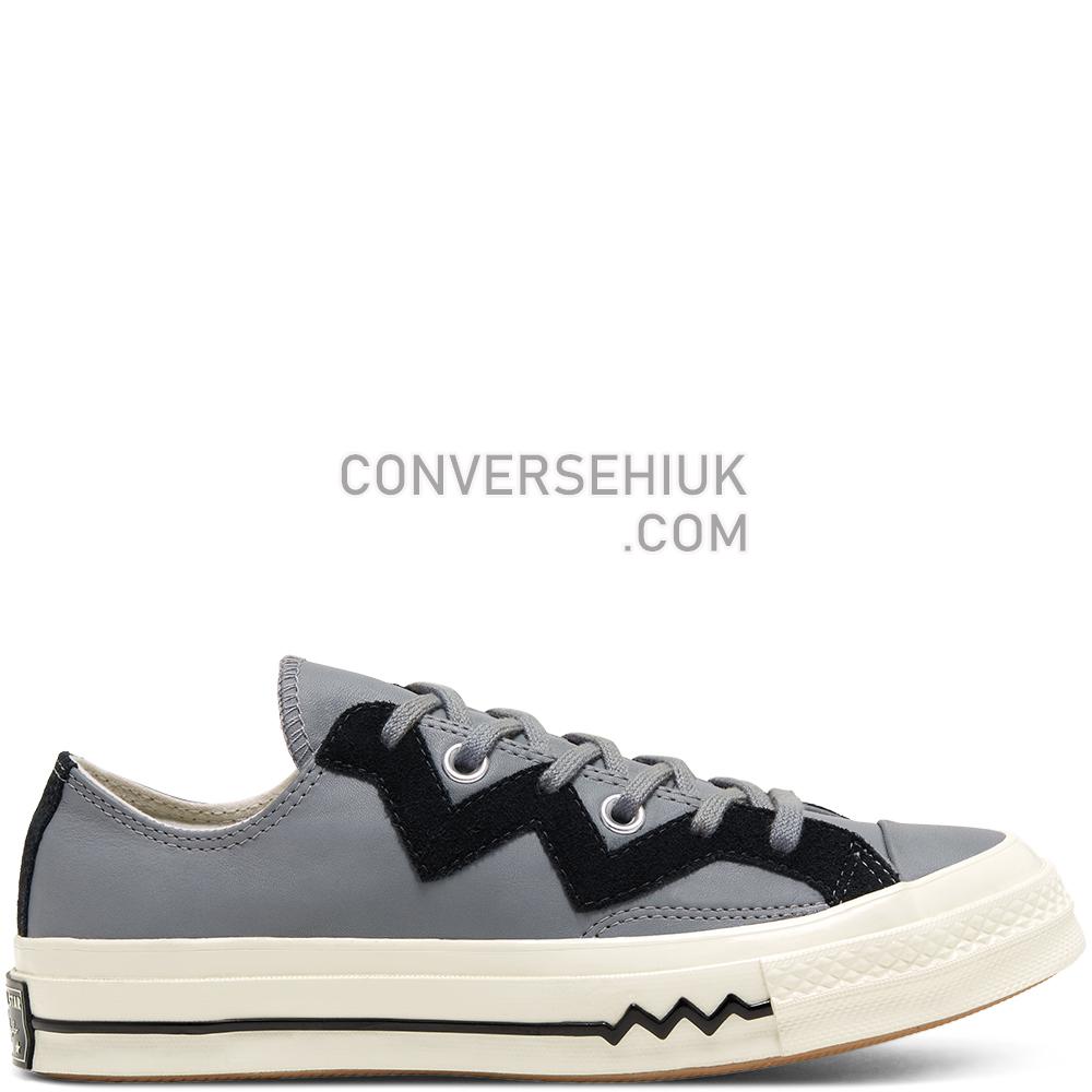 Converse Womens Leather and Chevron Chuck 70 Low Top Mason/black/egret 566137C Shoes