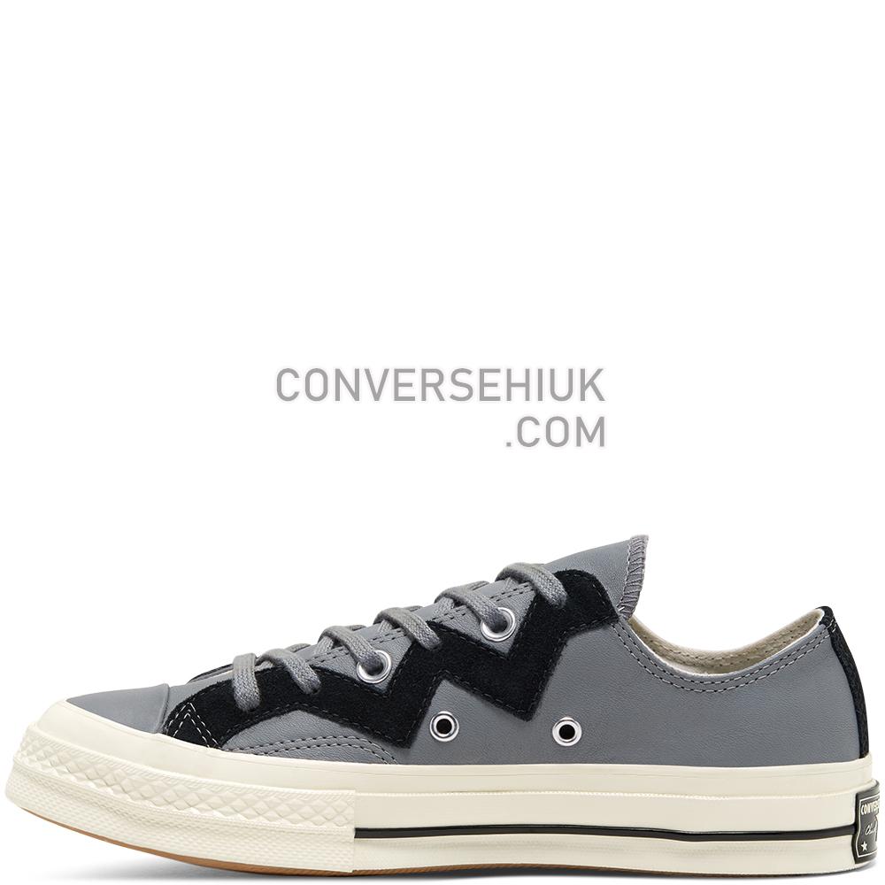 Converse Womens Leather and Chevron Chuck 70 Low Top Mason/black/egret 566137C Shoes