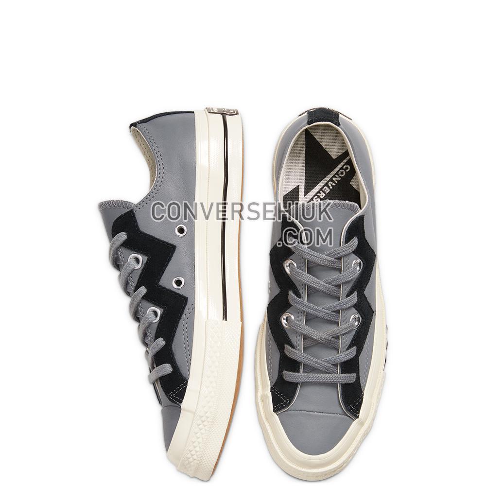 Converse Womens Leather and Chevron Chuck 70 Low Top Mason/black/egret 566137C Shoes