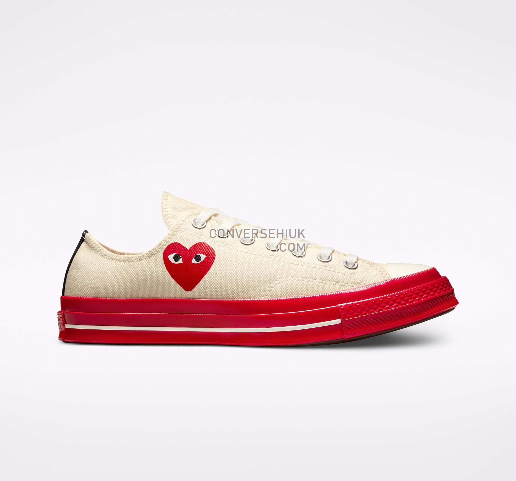 Converse x Comme des Gar ccedilons PLAY Chuck 70 Pristine/Red/Egret A01796C Shoes