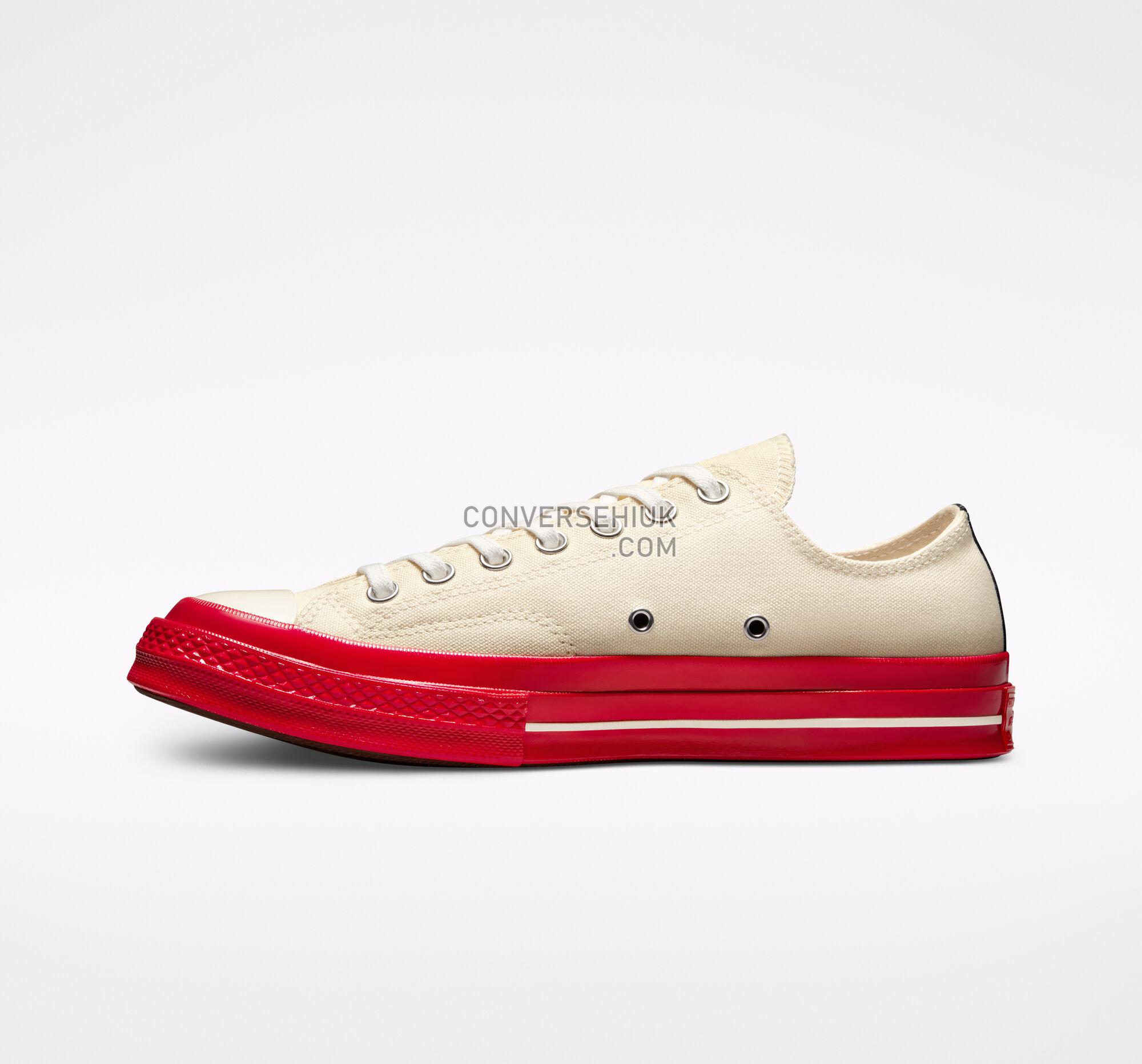 Converse x Comme des Gar ccedilons PLAY Chuck 70 Pristine/Red/Egret A01796C Shoes