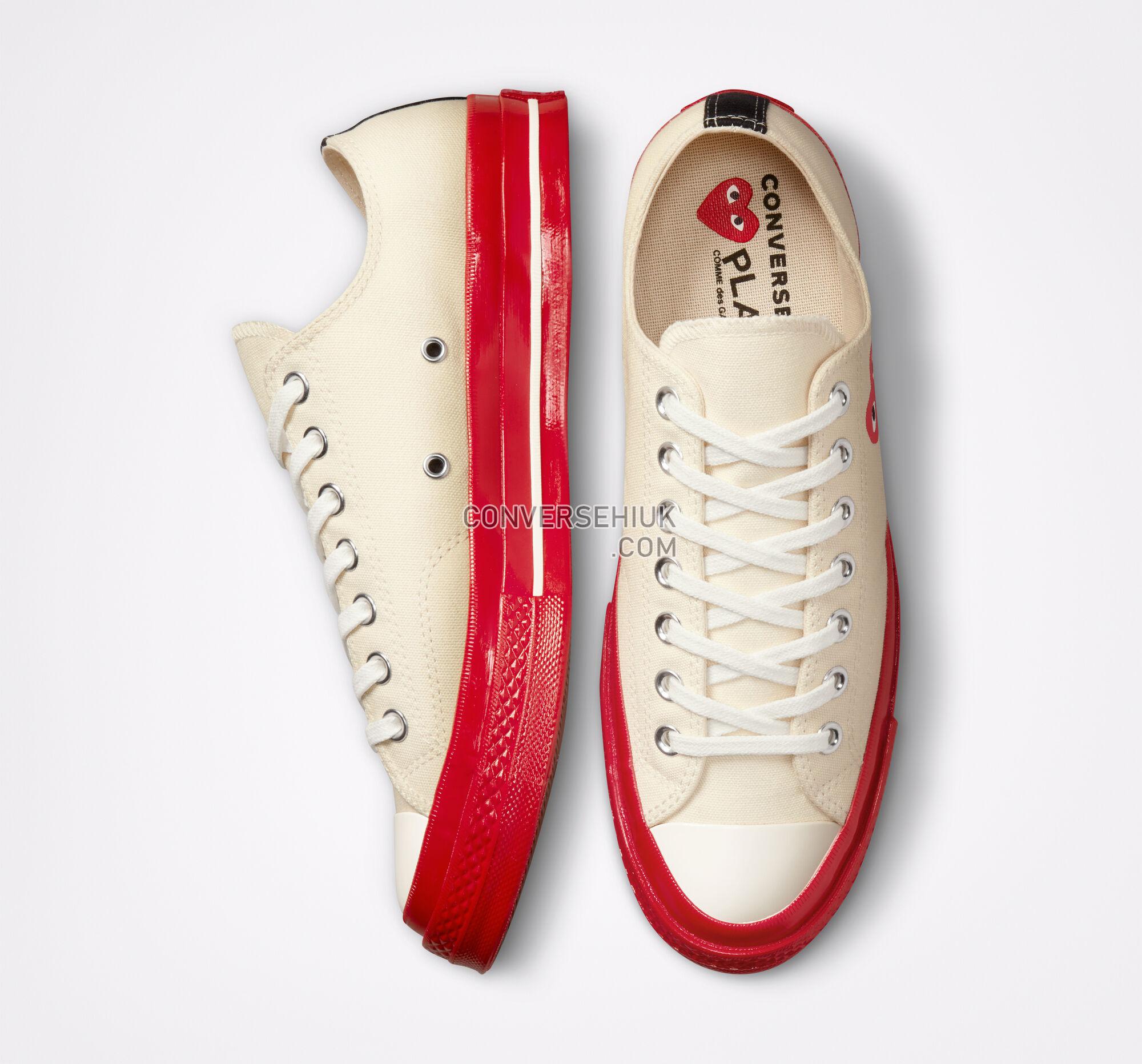 Converse x Comme des Gar ccedilons PLAY Chuck 70 Pristine/Red/Egret A01796C Shoes