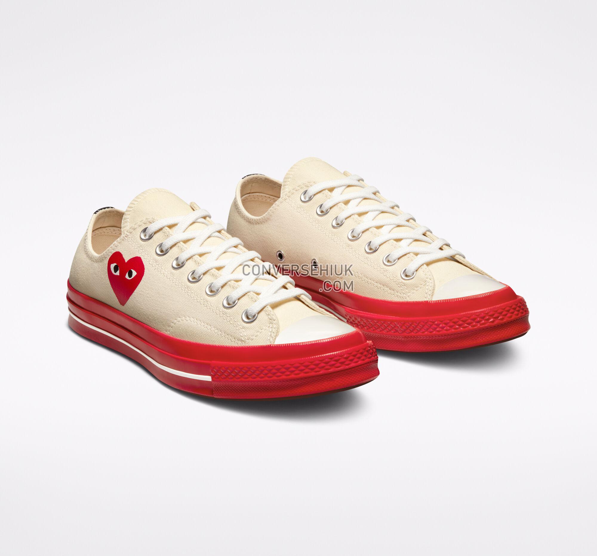 Converse x Comme des Gar ccedilons PLAY Chuck 70 Pristine/Red/Egret A01796C Shoes