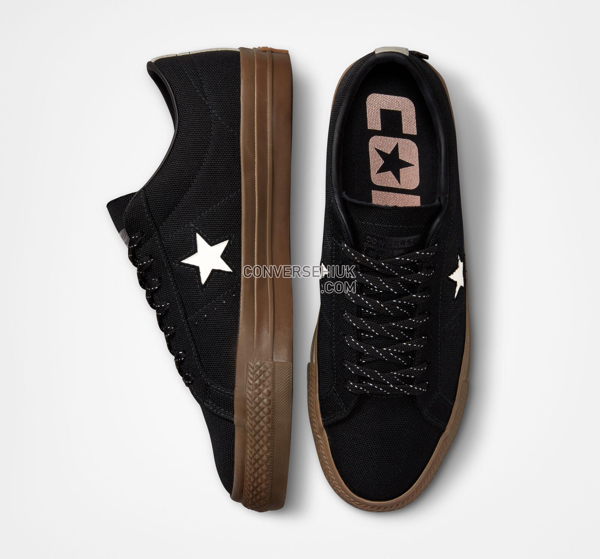 Converse One Star Pro Cordura Canvas Black/White/Dark Gum A03217C Shoes