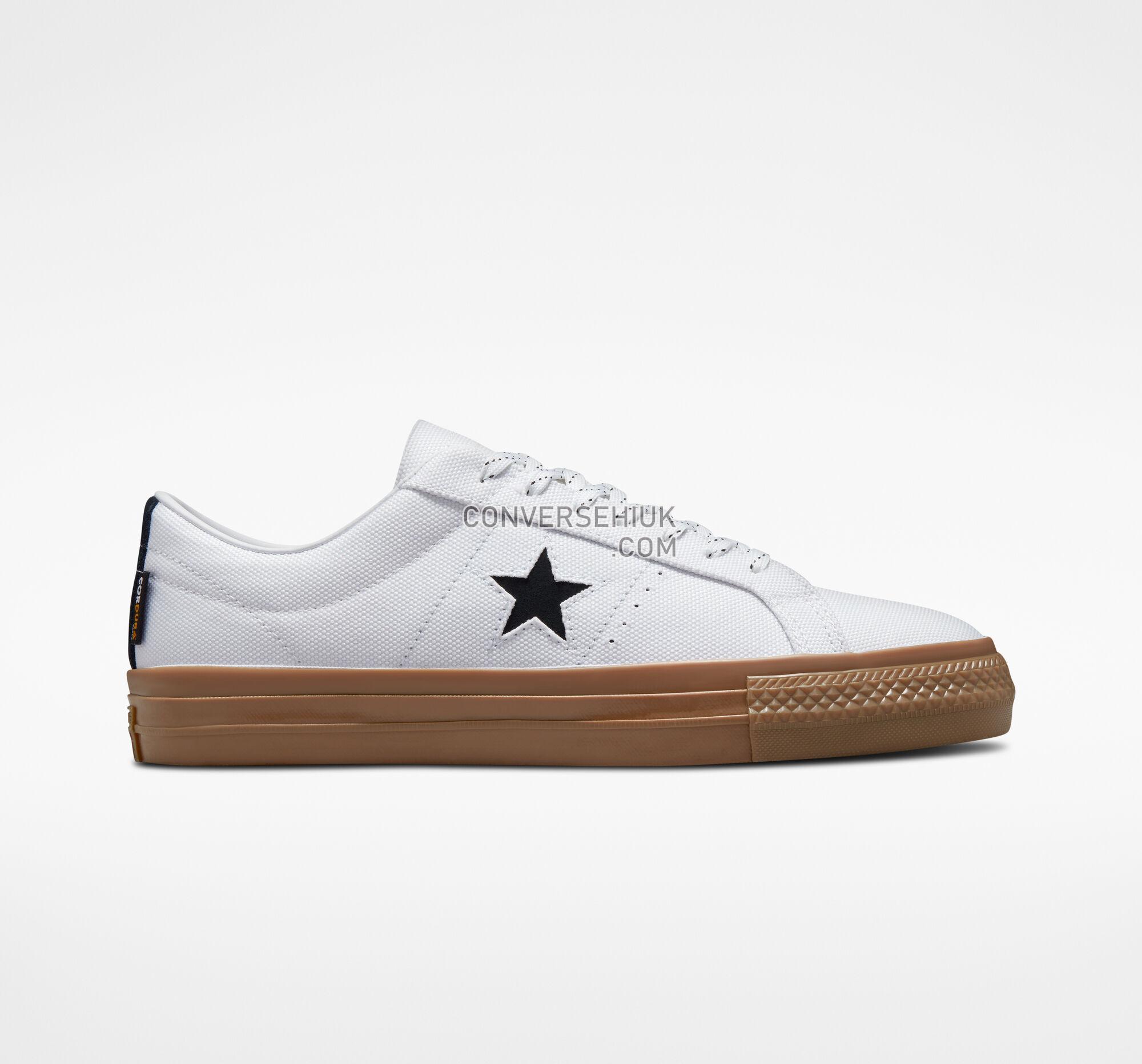 Converse One Star Pro Cordura Canvas White/Black/Dark Gum A03216C Shoes