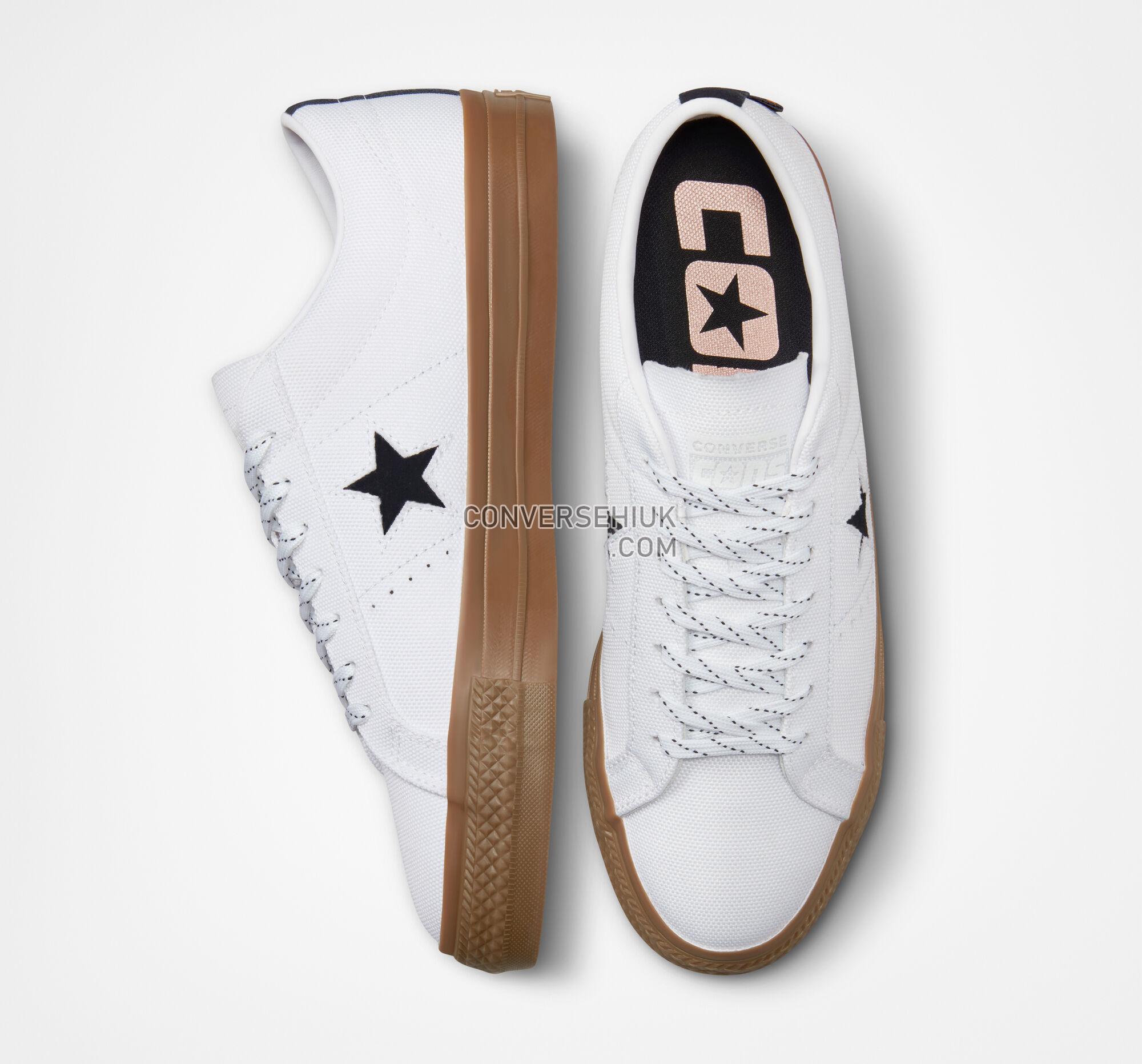 Converse One Star Pro Cordura Canvas White/Black/Dark Gum A03216C Shoes