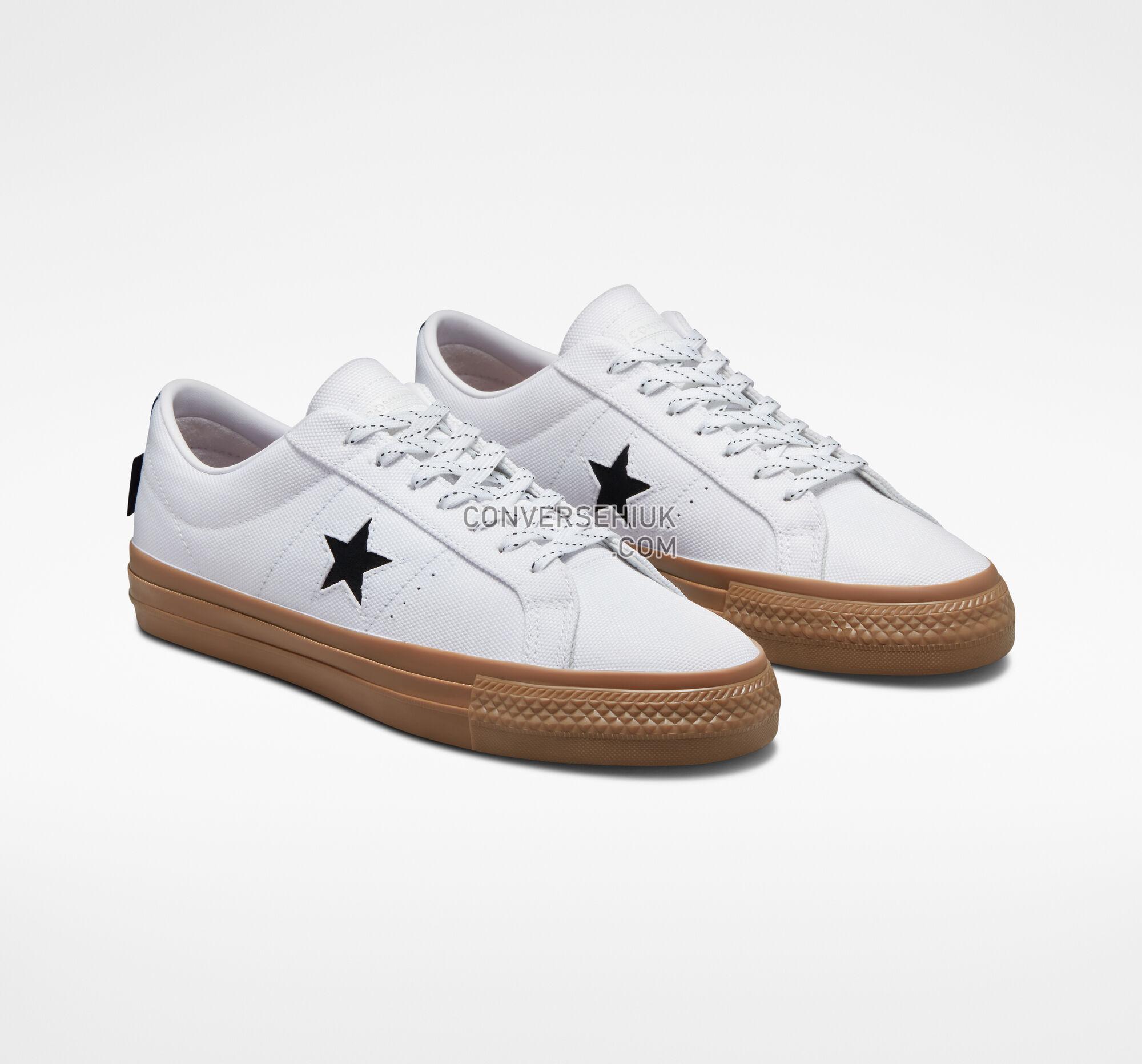 Converse One Star Pro Cordura Canvas White/Black/Dark Gum A03216C Shoes