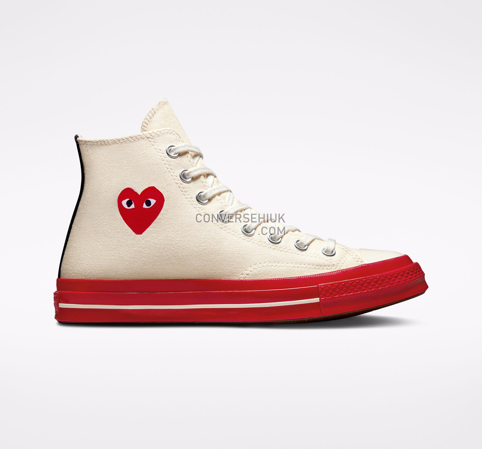 Converse x Comme des Gar ccedilons PLAY Chuck 70 Pristine/Red/Egret A01794C Shoes