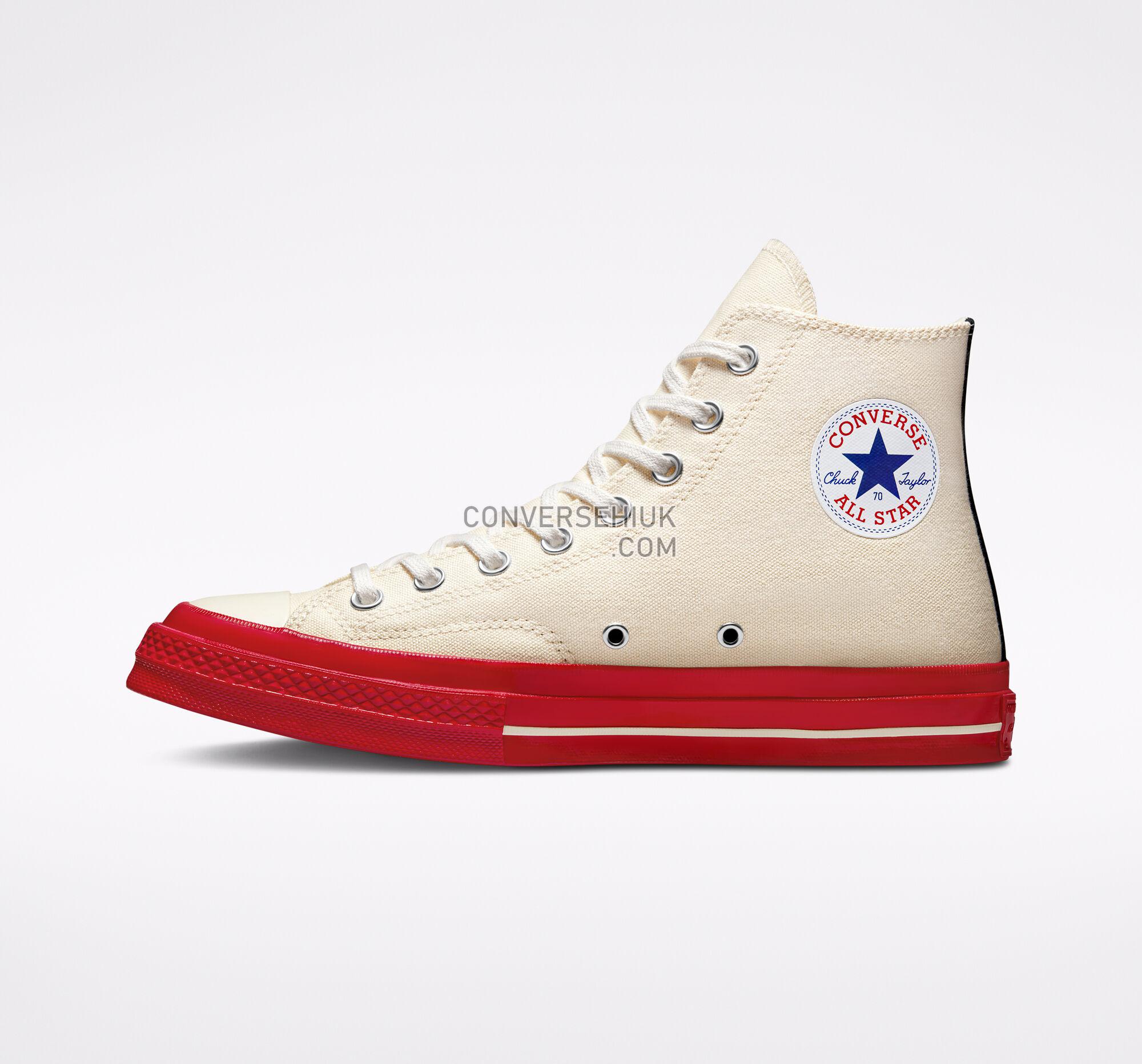 Converse x Comme des Gar ccedilons PLAY Chuck 70 Pristine/Red/Egret A01794C Shoes