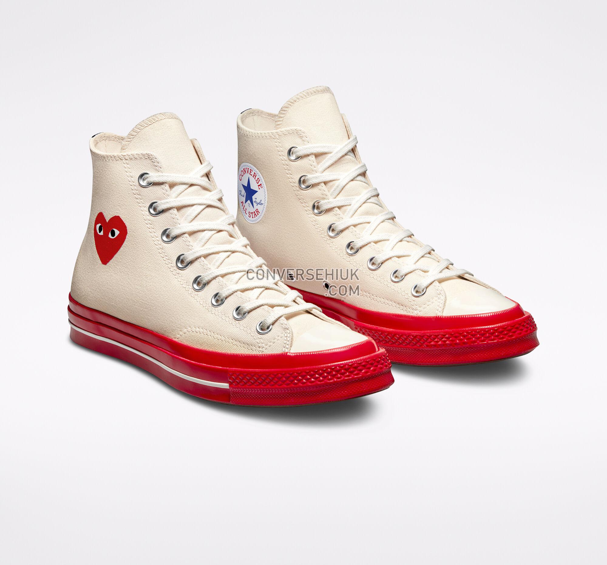 Converse x Comme des Gar ccedilons PLAY Chuck 70 Pristine/Red/Egret A01794C Shoes