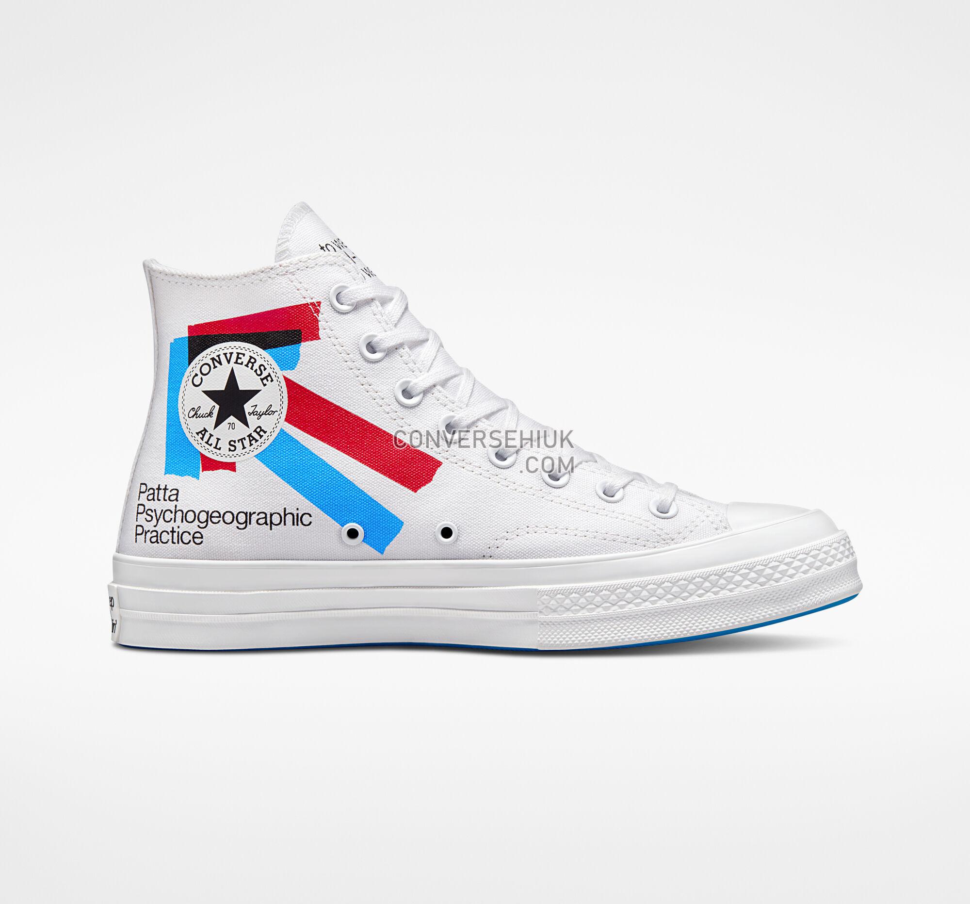 Converse x Patta x Experimental Jetset Chuck 70 White/Fiery Red/Diva Blue A03173C Shoes