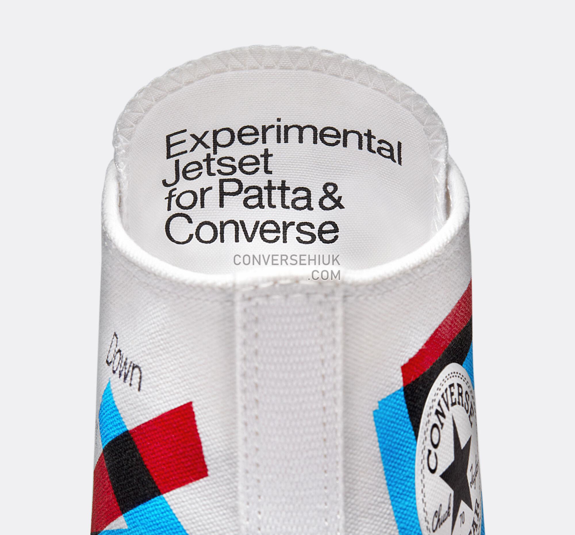 Converse x Patta x Experimental Jetset Chuck 70 White/Fiery Red/Diva Blue A03173C Shoes