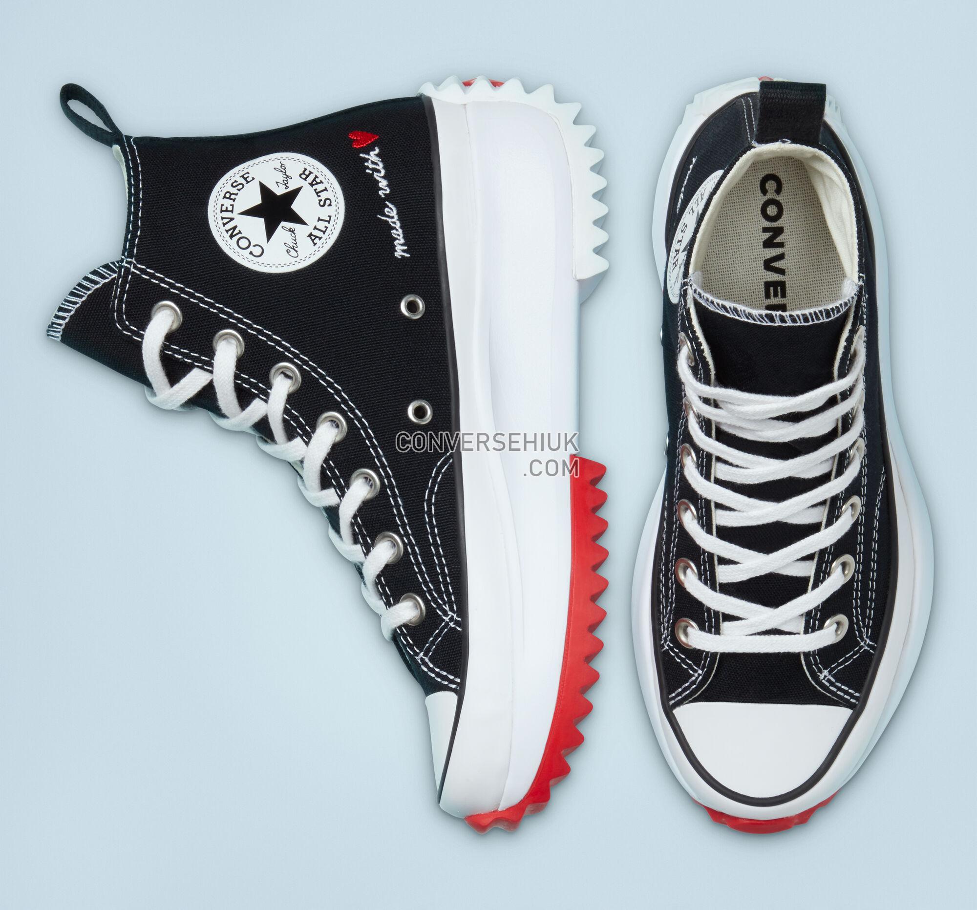 Converse Run Star Hike Platform Made With Love Black/White/University Red 171120C Shoes