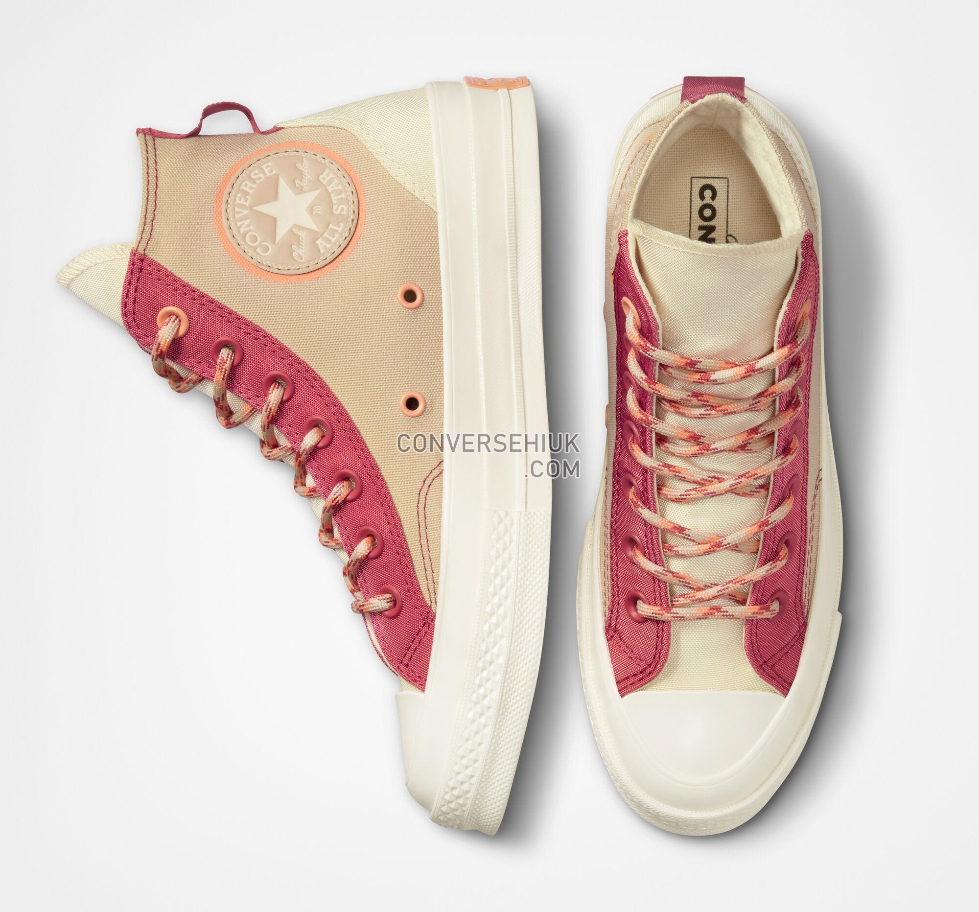 Converse Chuck 70 Colorblock Overlay Rhubarb Pie/Orange Haven A05128C Shoes