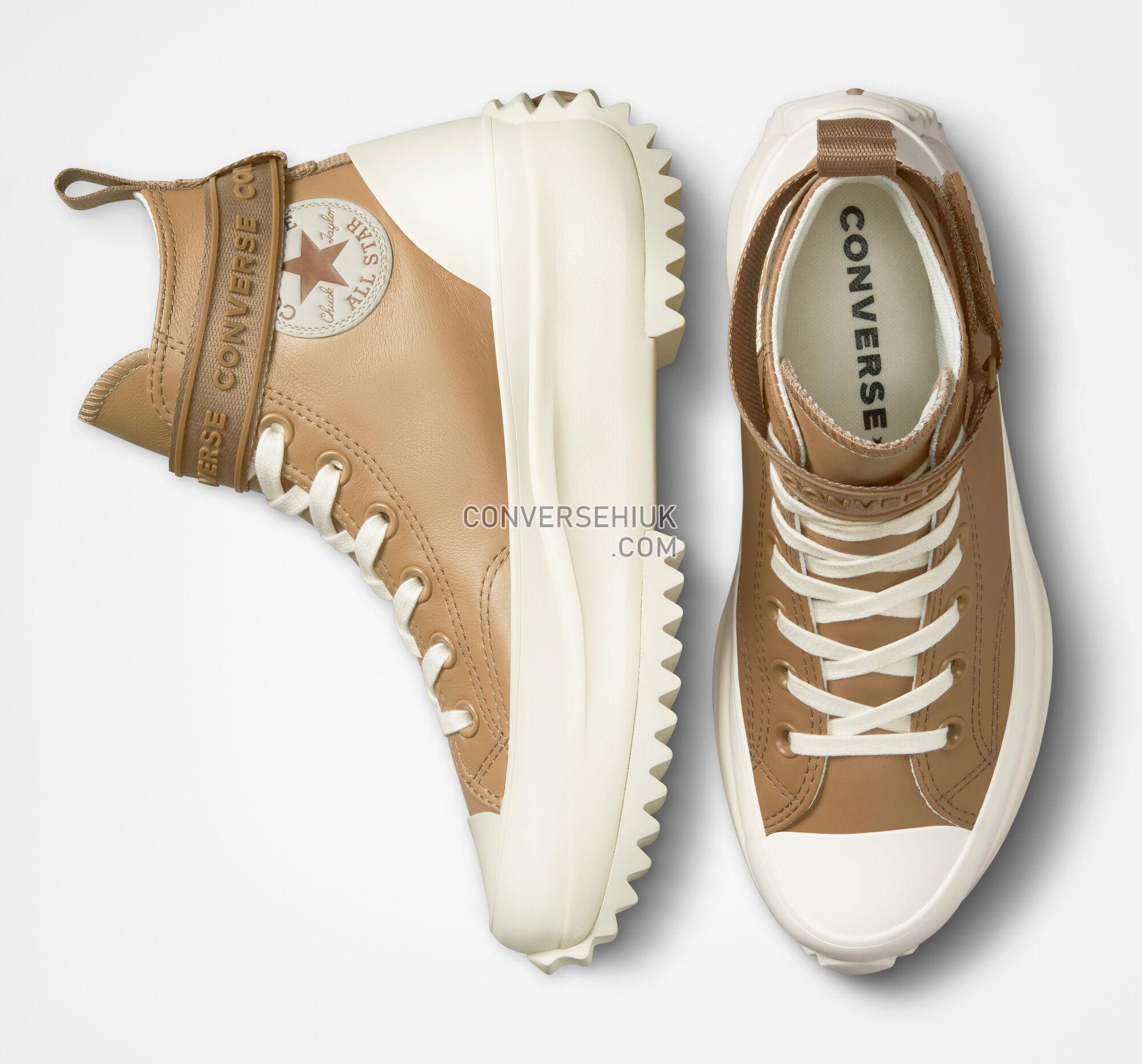 Converse Run Star Hike Platform Leather Utility Strap Sand Dune/Egret/Egret A04268C Shoes