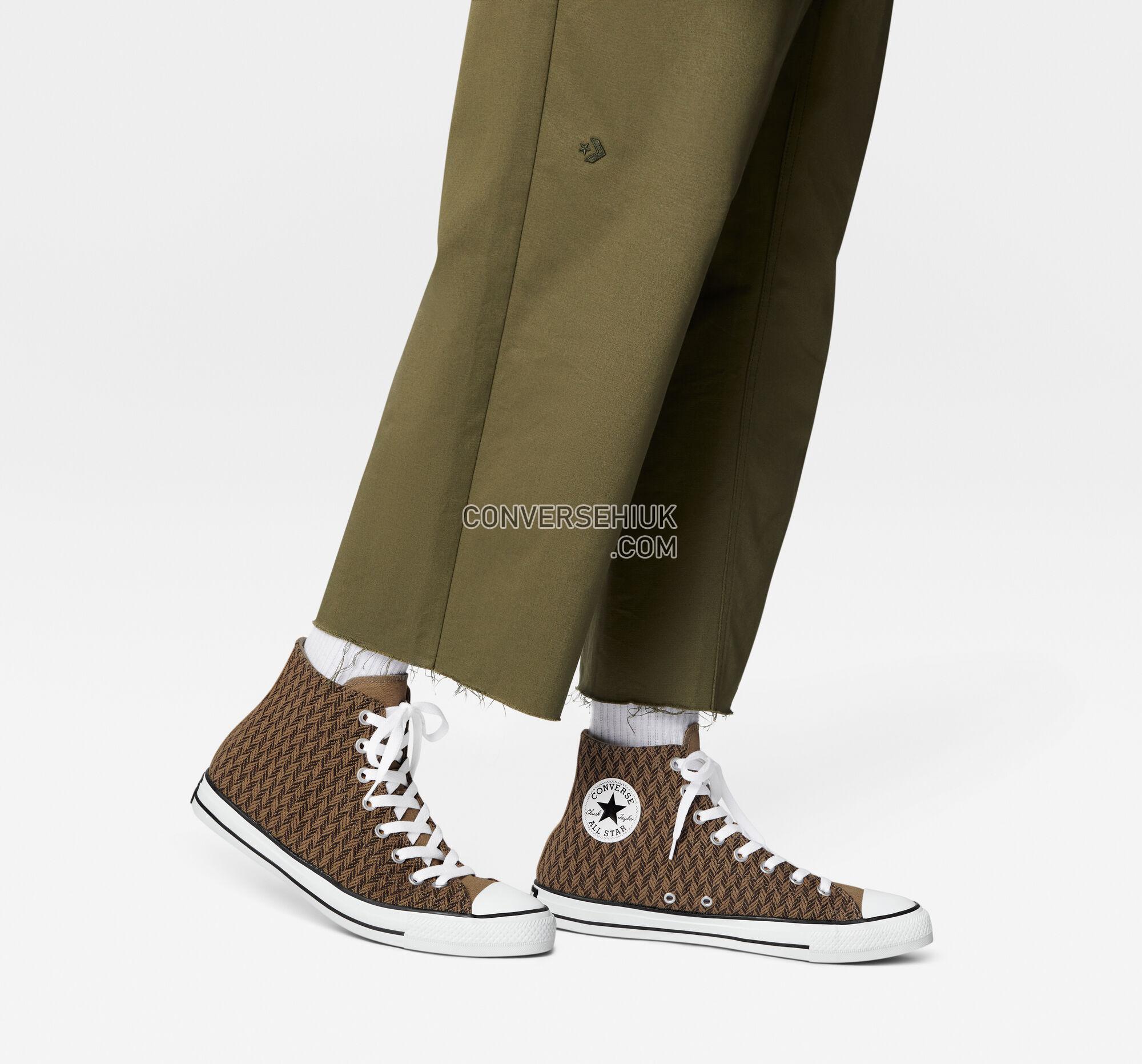 Converse Chuck Taylor All Star Herringbone Sand Dune/Velvet Brown/White A03281F Shoes