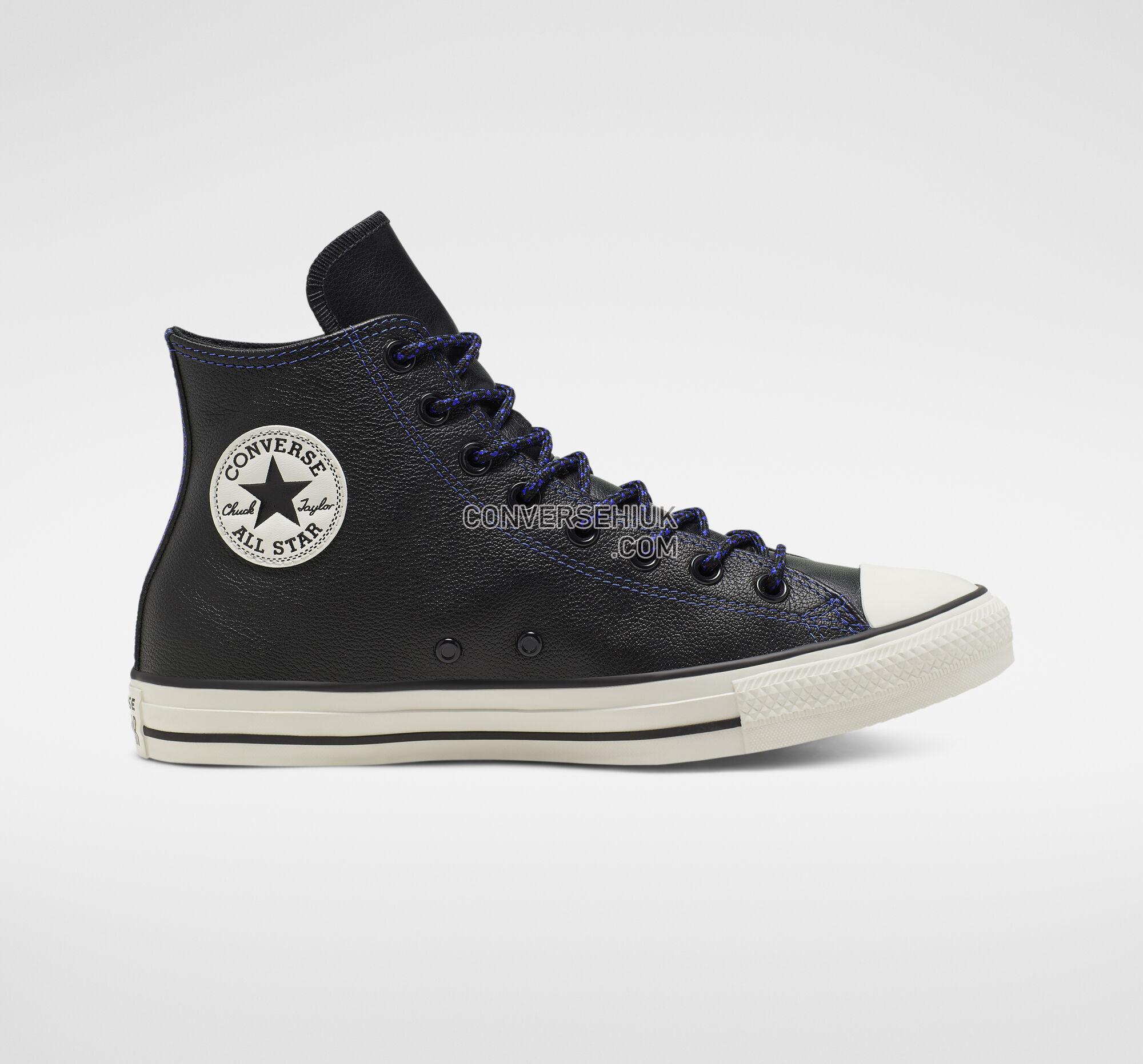 Converse Tumbled Leather Chuck Taylor All Star Black/Hyper Royal/Egret 165959C Shoes