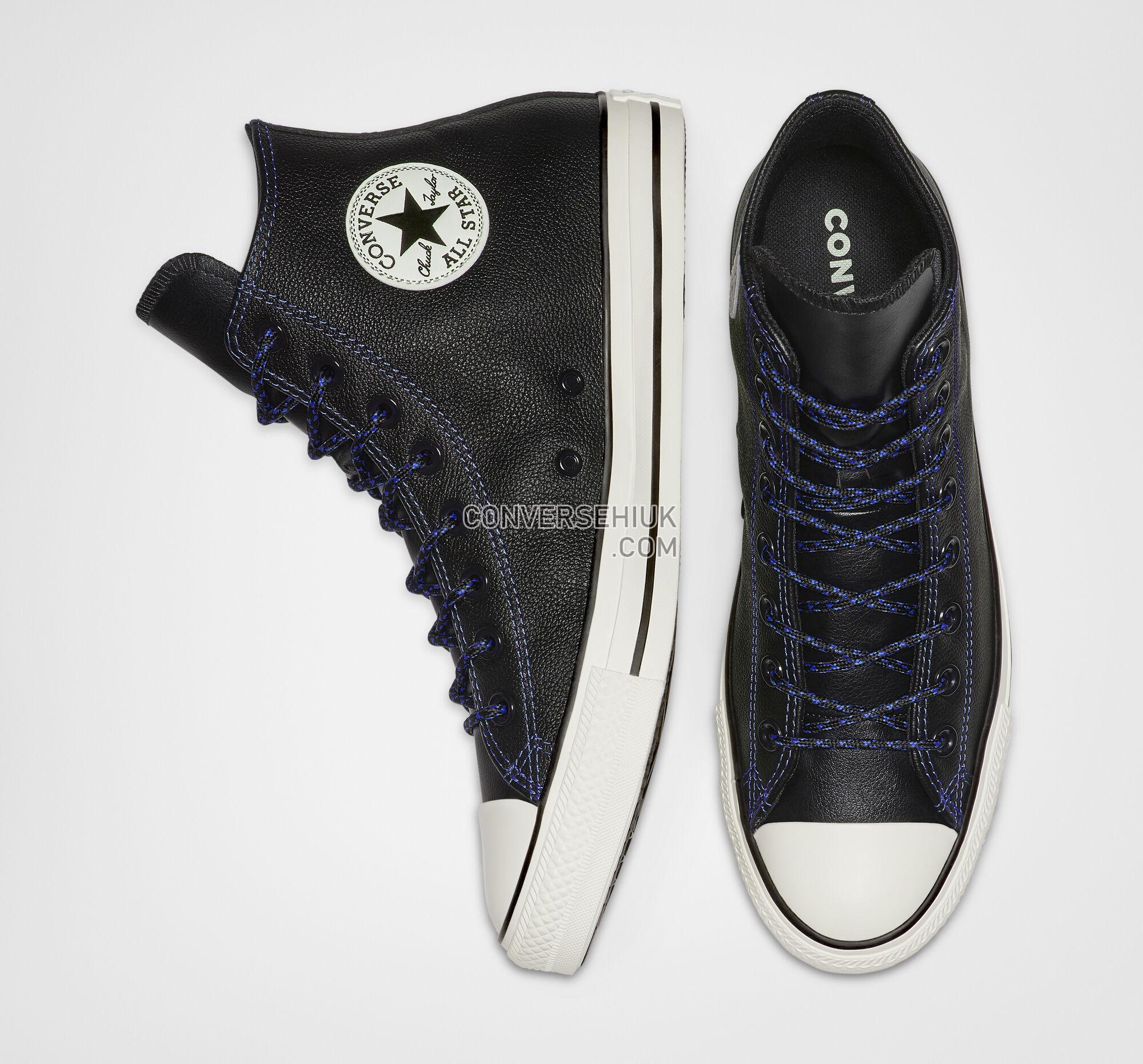 Converse Tumbled Leather Chuck Taylor All Star Black/Hyper Royal/Egret 165959C Shoes