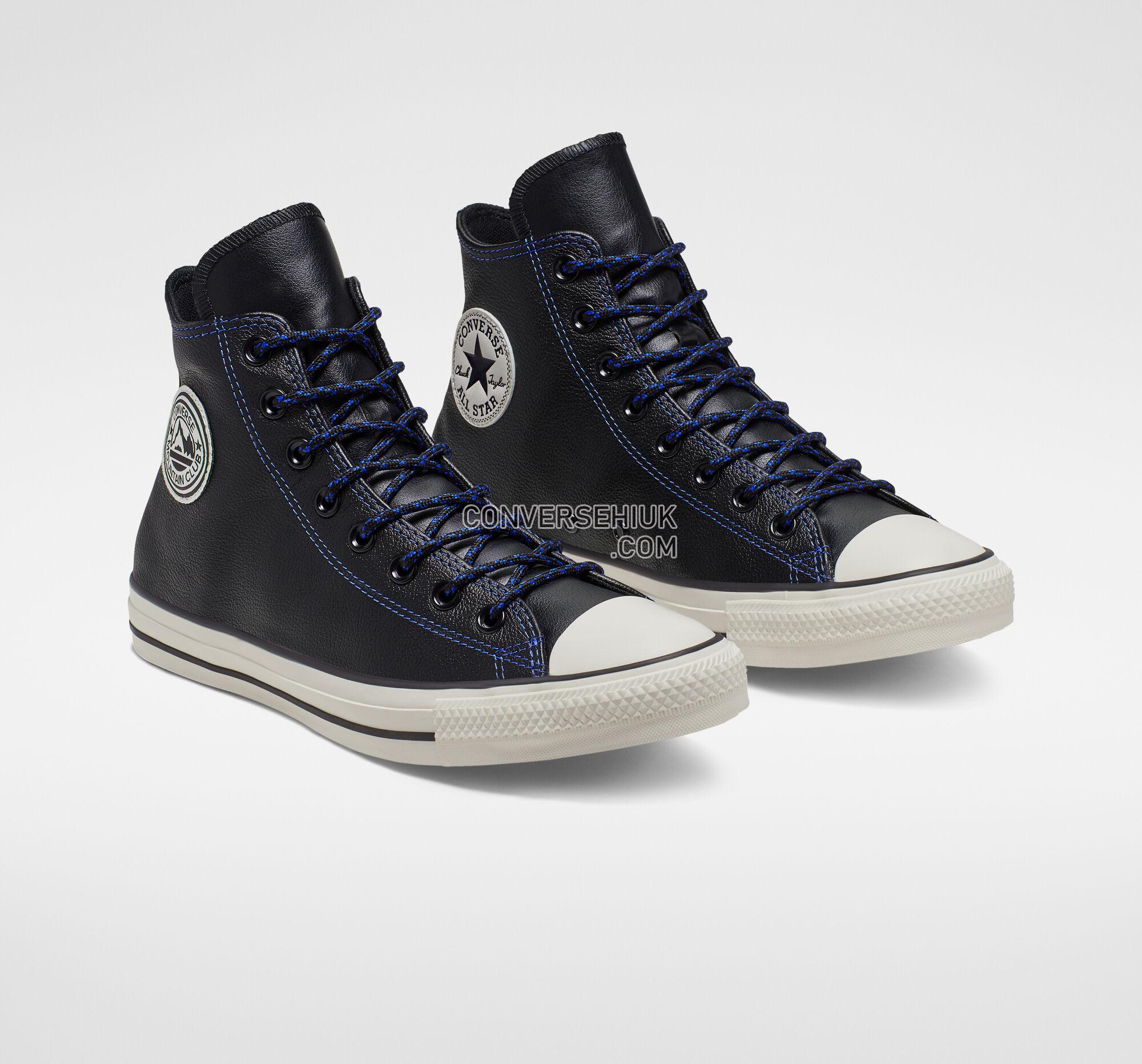 Converse Tumbled Leather Chuck Taylor All Star Black/Hyper Royal/Egret 165959C Shoes